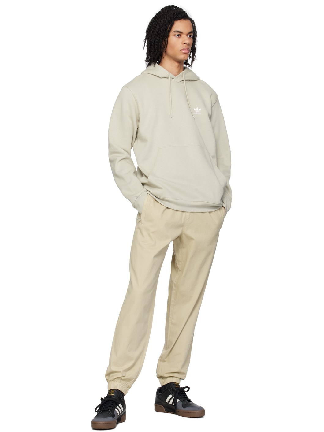 Beige Embroidered Sweatpants - 4