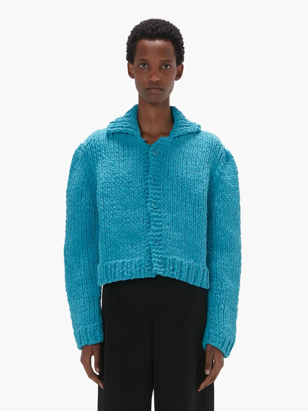 CROPPED CHENILLE CARDIGAN - 2