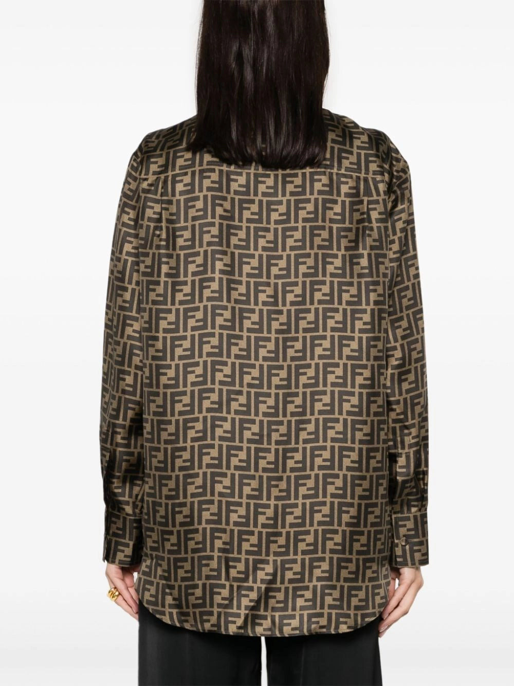 Fendi Women `Ff` Twill Shirt - 5