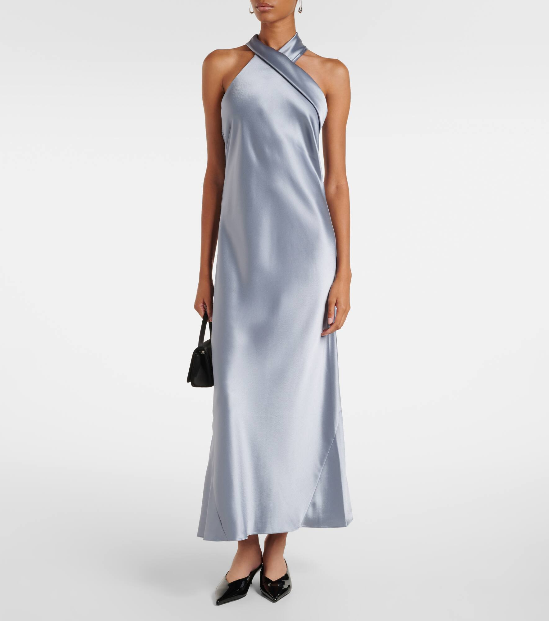 Cropped Pandora satin midi dress - 2