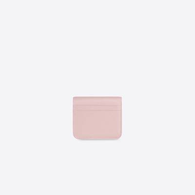 BALENCIAGA Women's Cash Flap Coin And Card Holder in Pink outlook