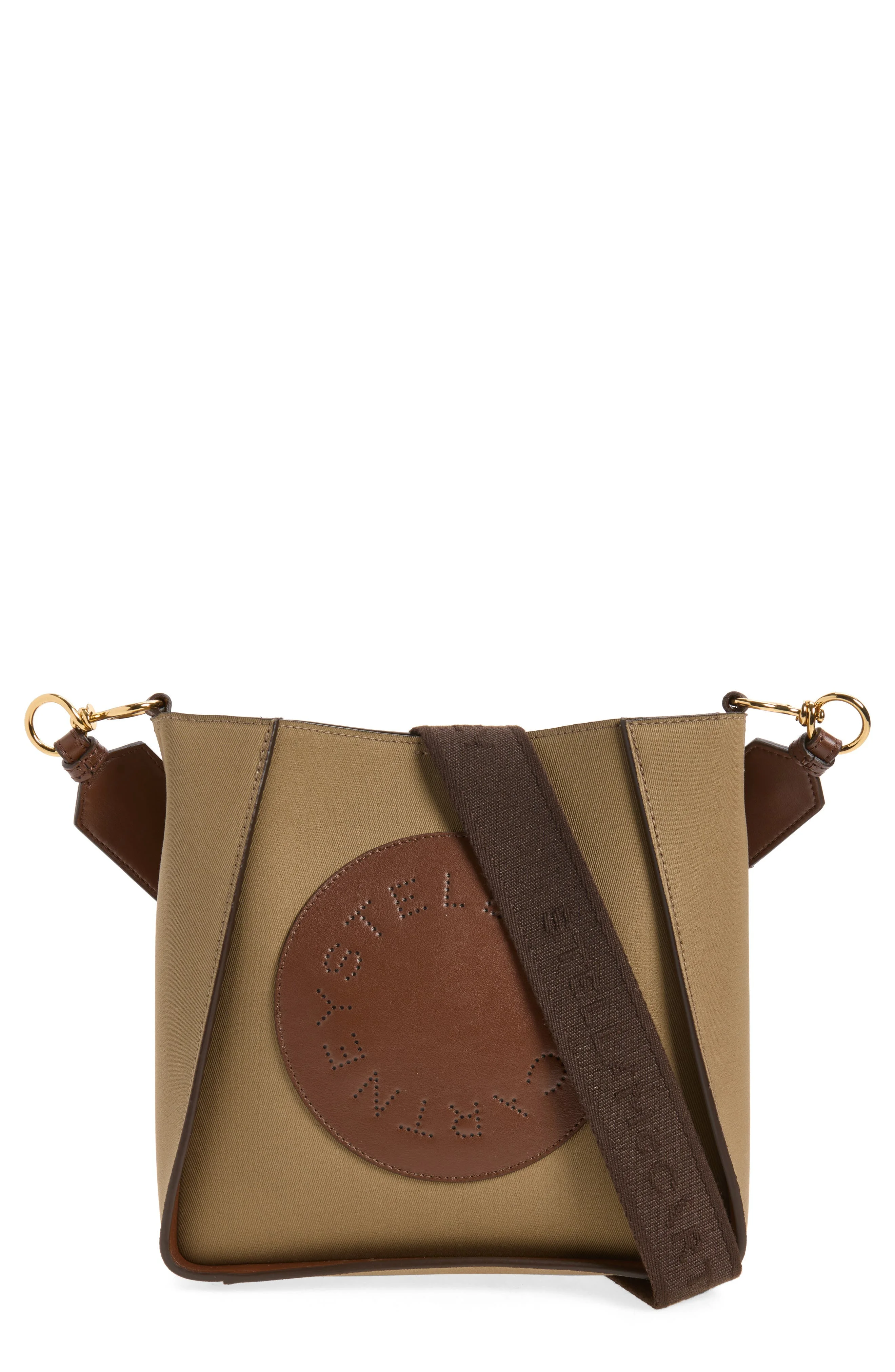 Stella McCartney Logo Square Crossbody Bag in Truffle - 1