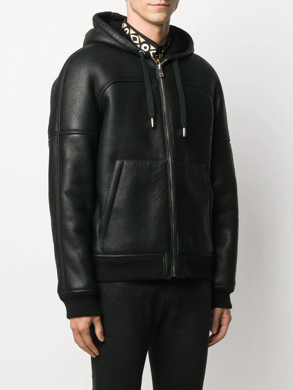 lambskin hooded jacket - 3