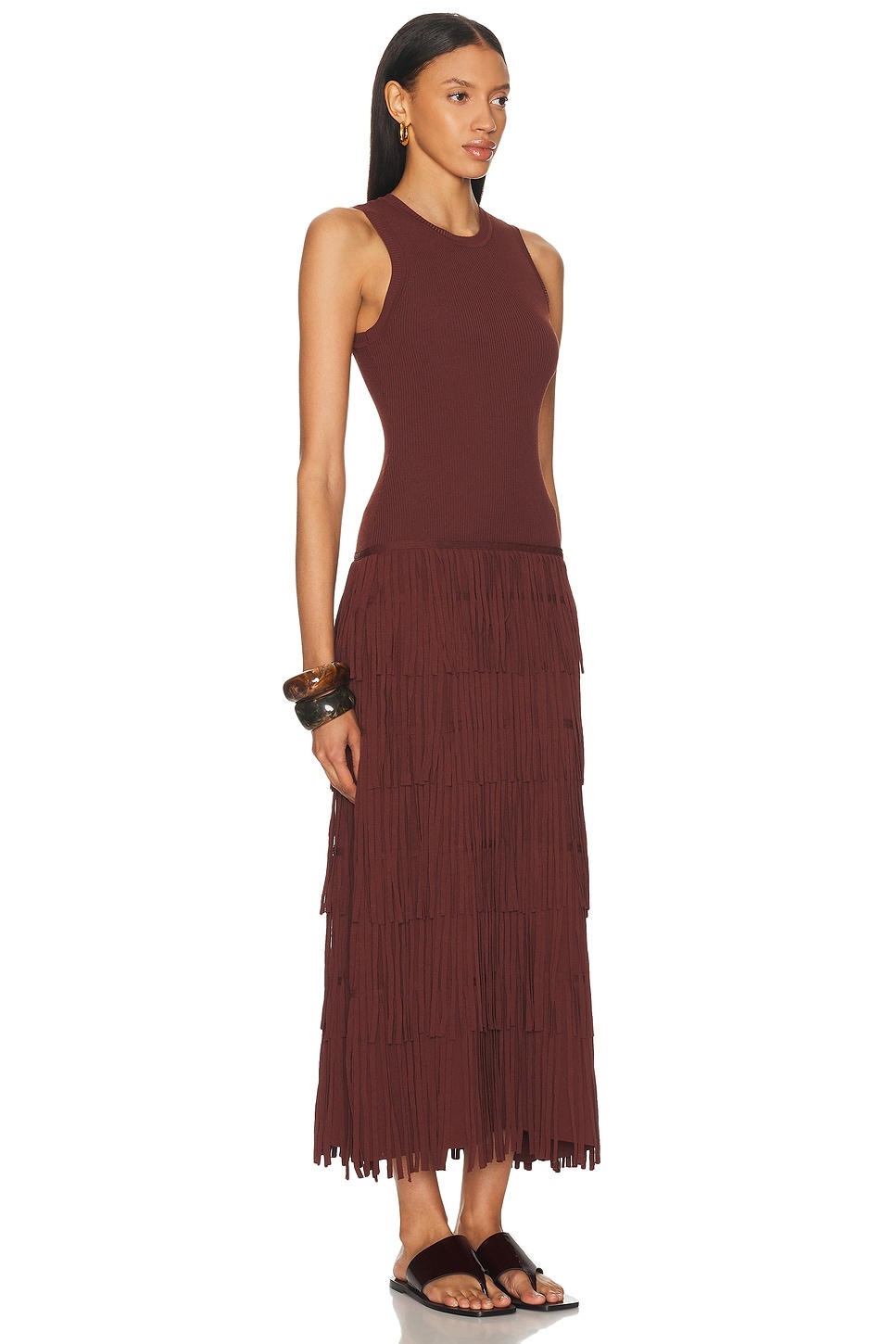 Za Za Sleevless Knit Fringe Dress - 2