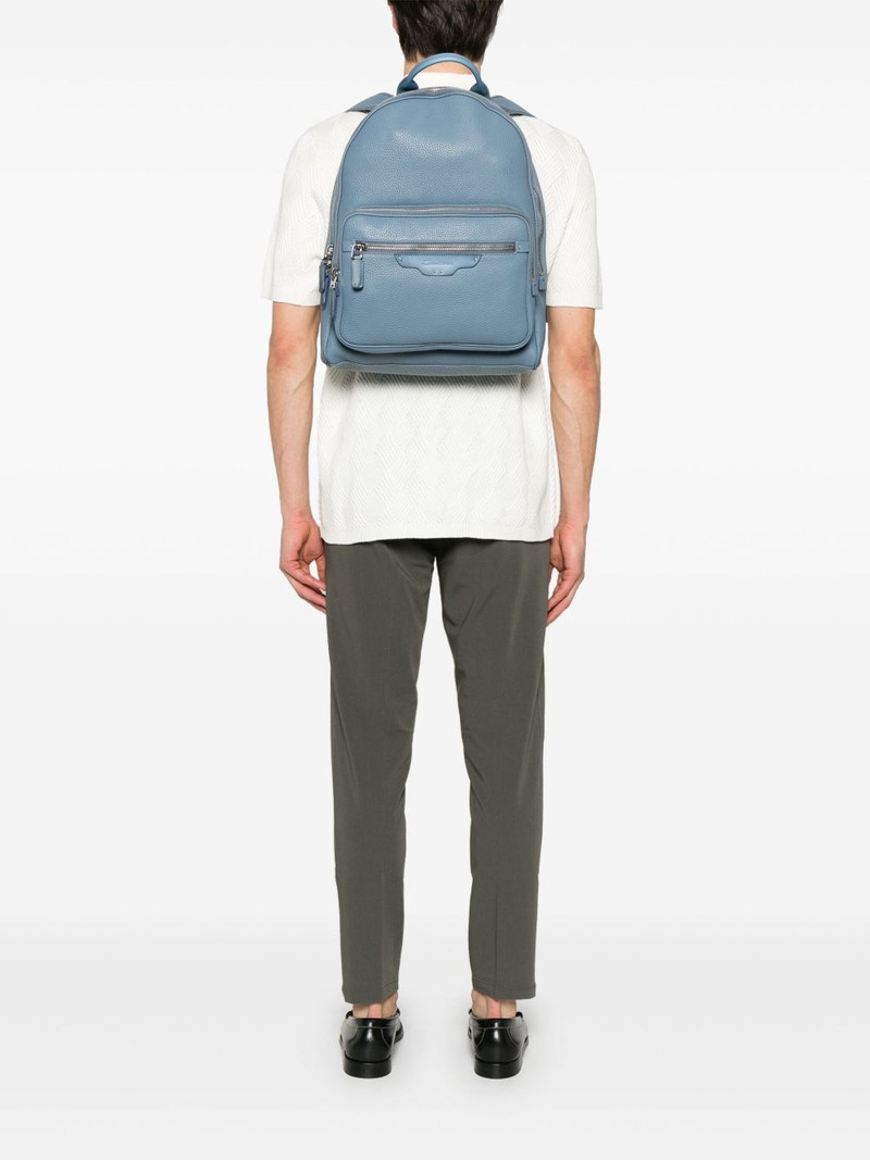Santoni pebbled-leather backpack outlook