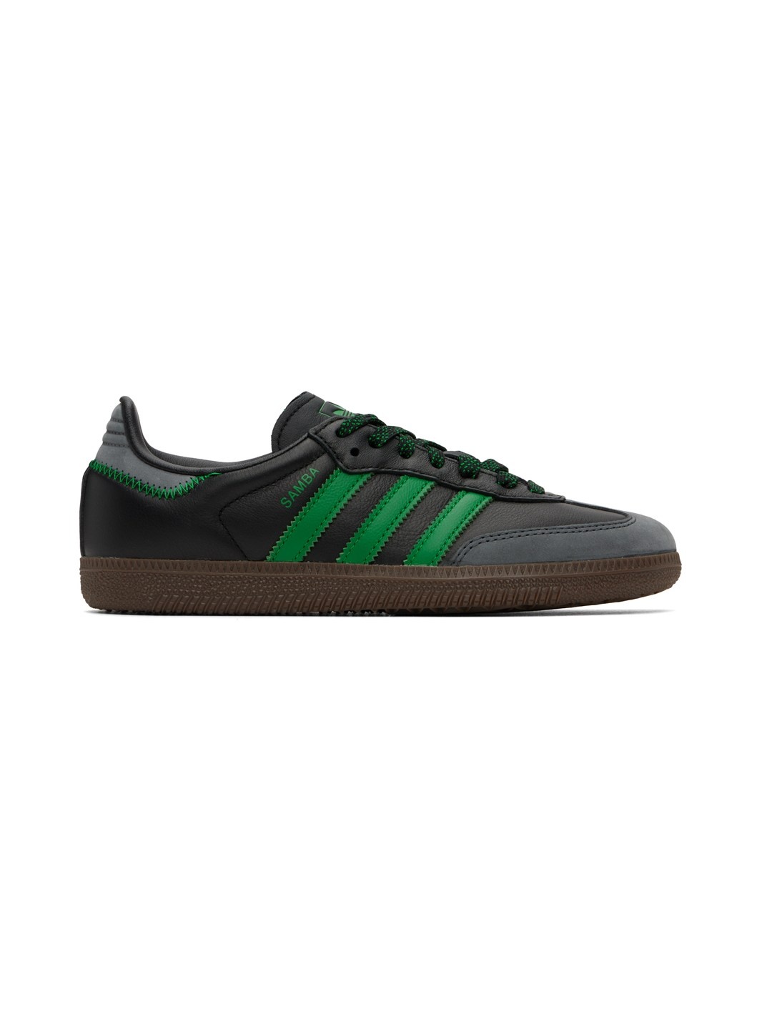 Black & Green Samba Sneakers - 1
