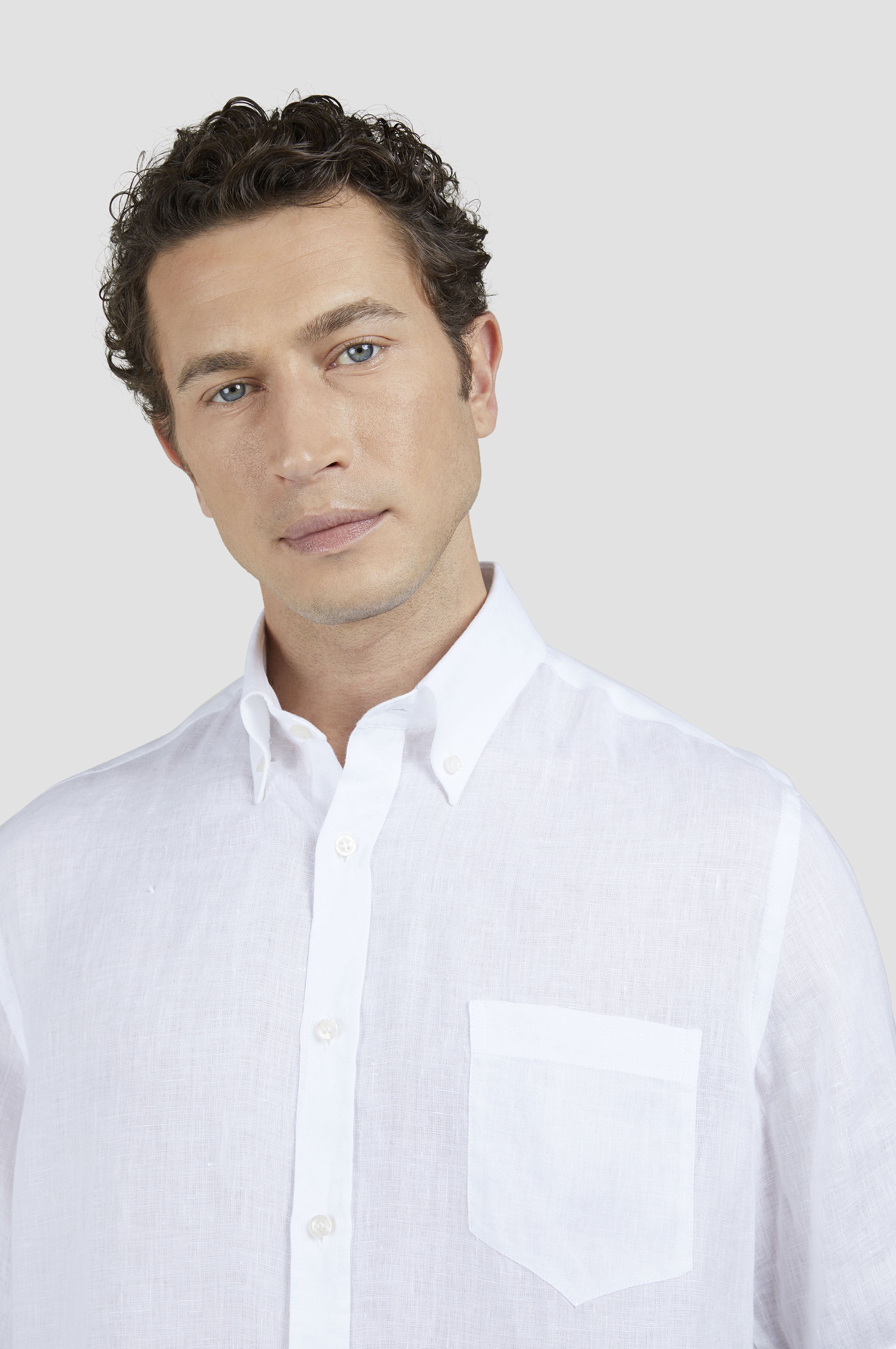 SHORT-SLEEVED LINEN SHIRT - 4