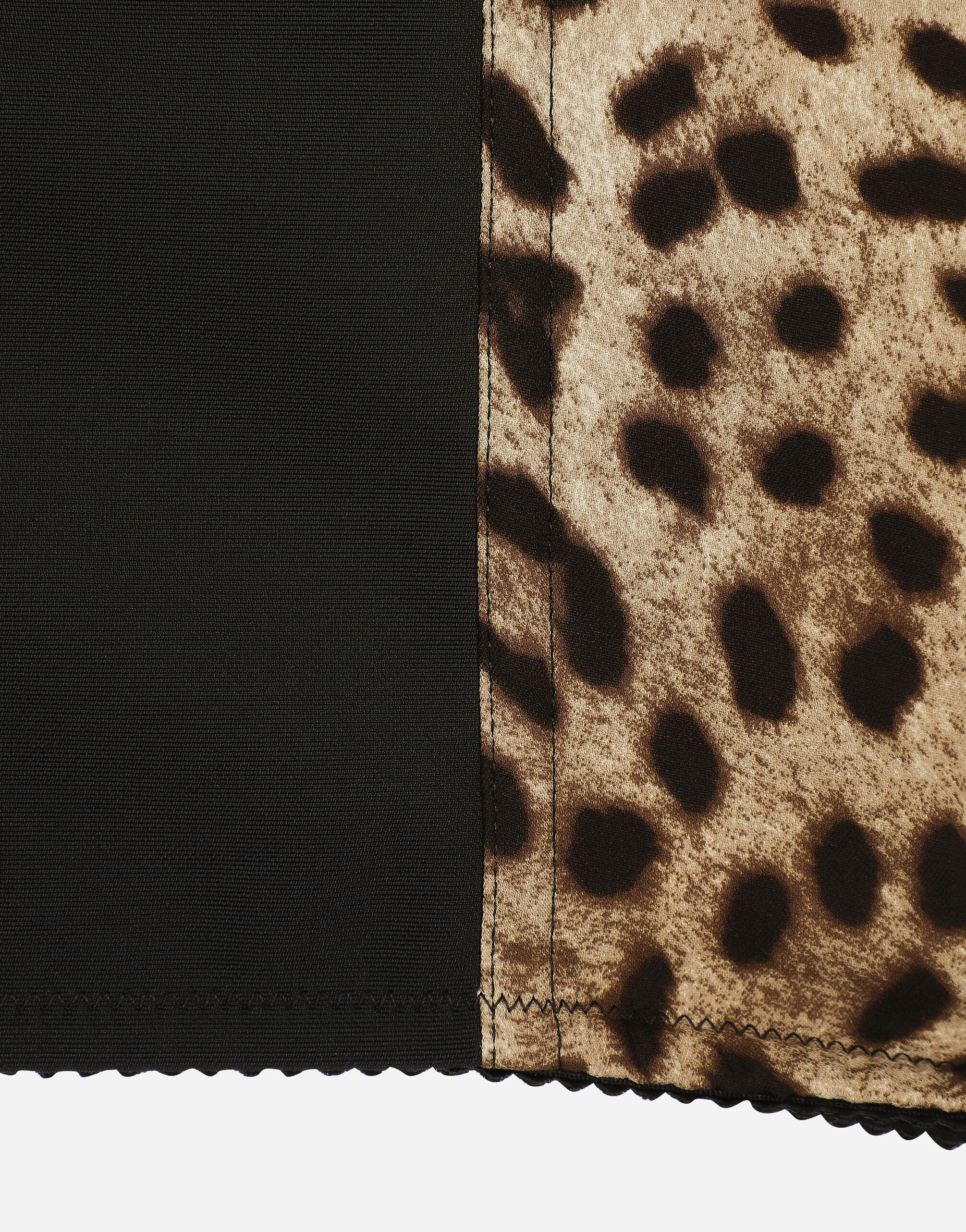 Leopard-print charmeuse bustier top - 7