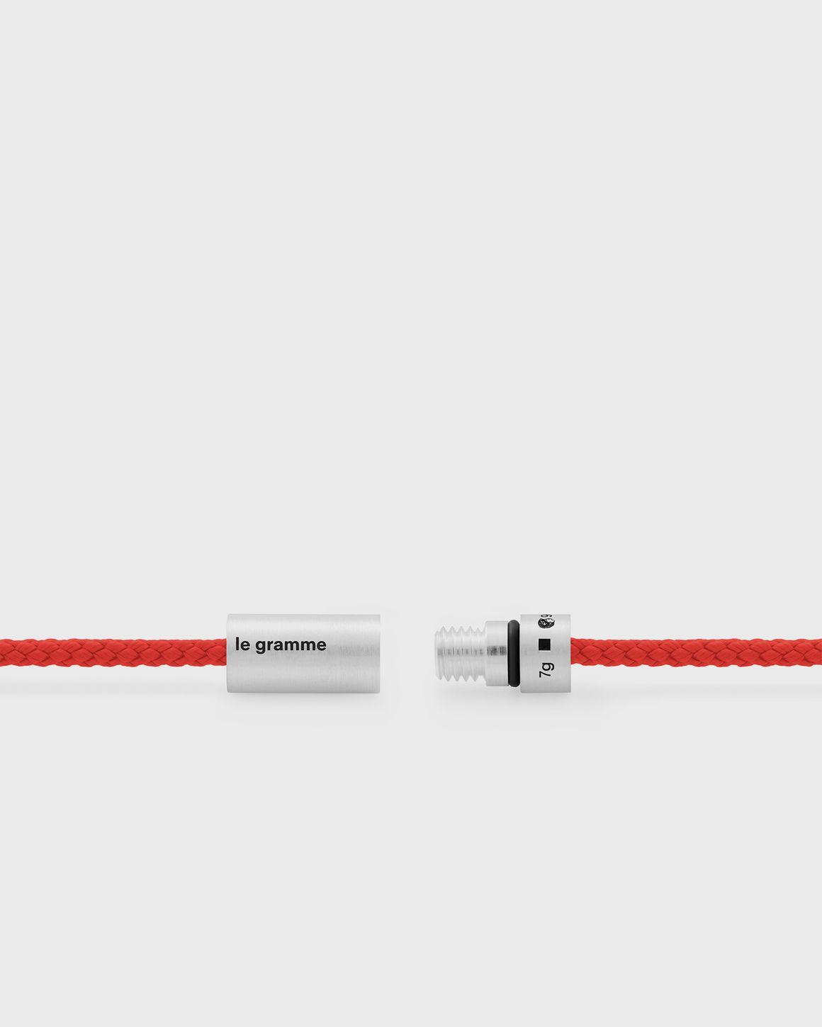 7g-brushed-sterling silver-red nato-cable-bracelet - 3
