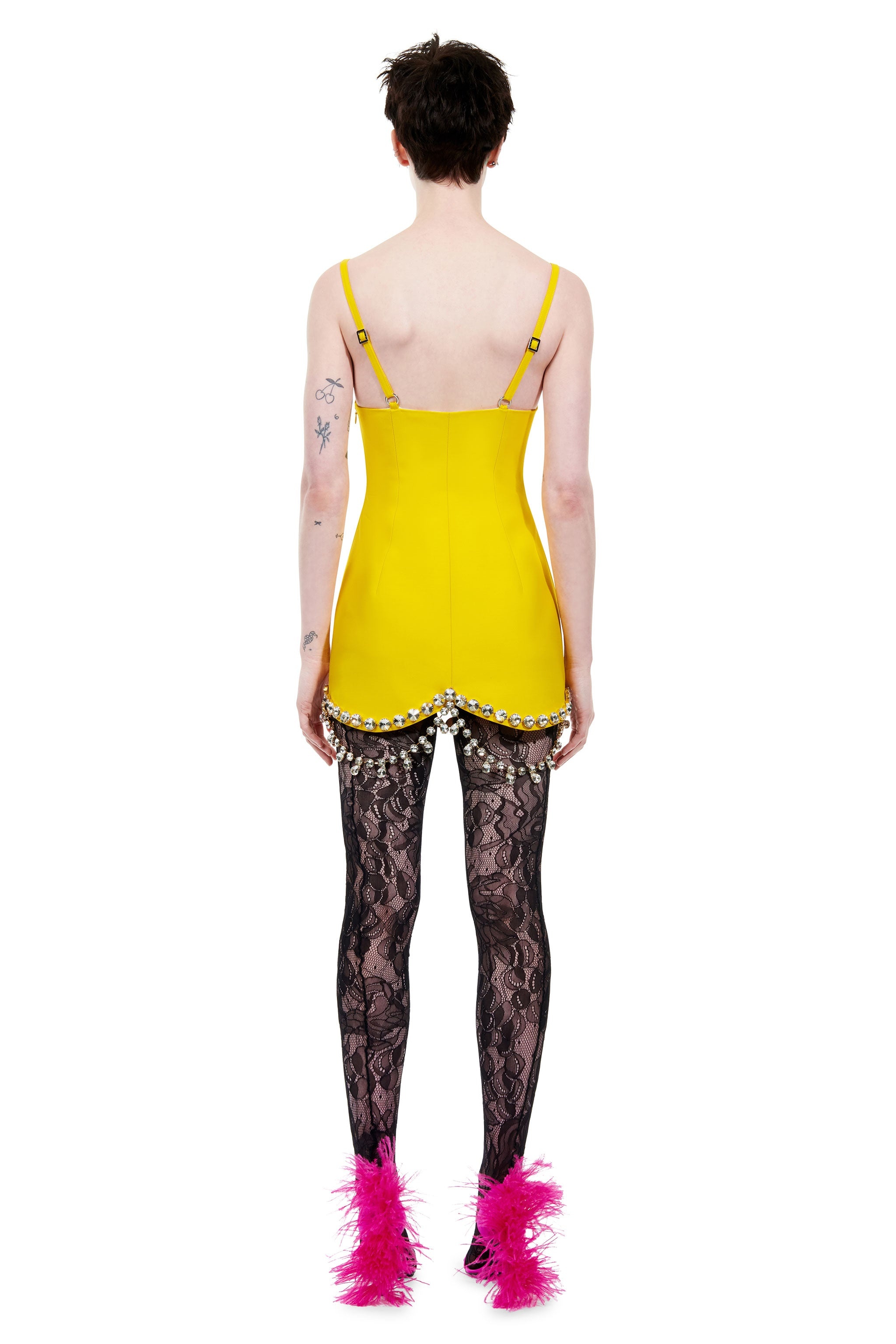 DRAPED CRYSTAL MINI DRESS - 5