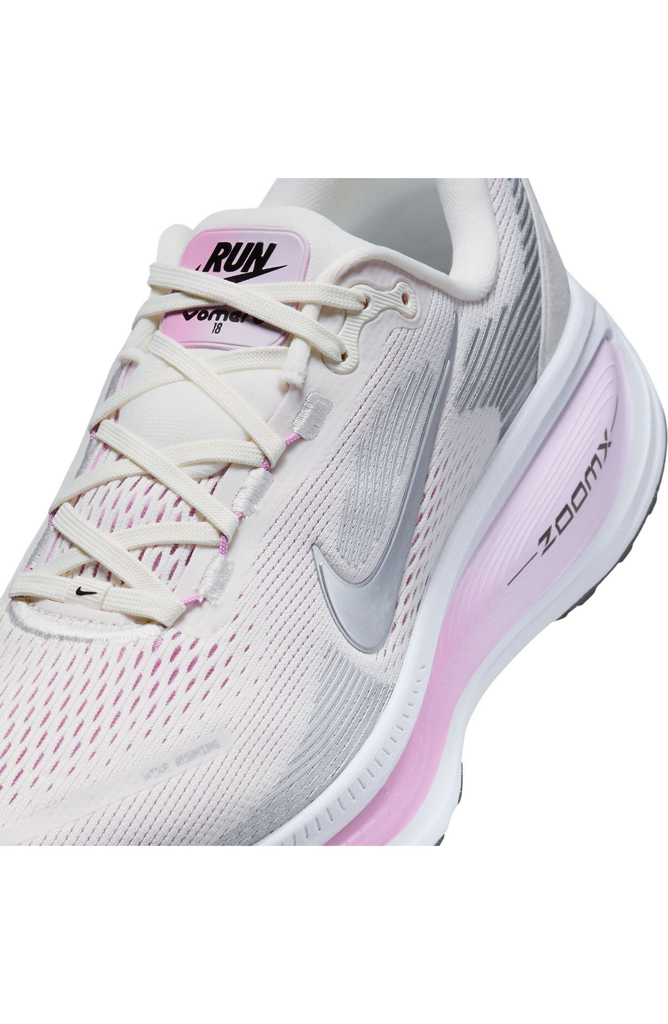 Nike Vomero 18 Running Shoe in Sail/Silver/Beyond Pink at Nordstrom - 8