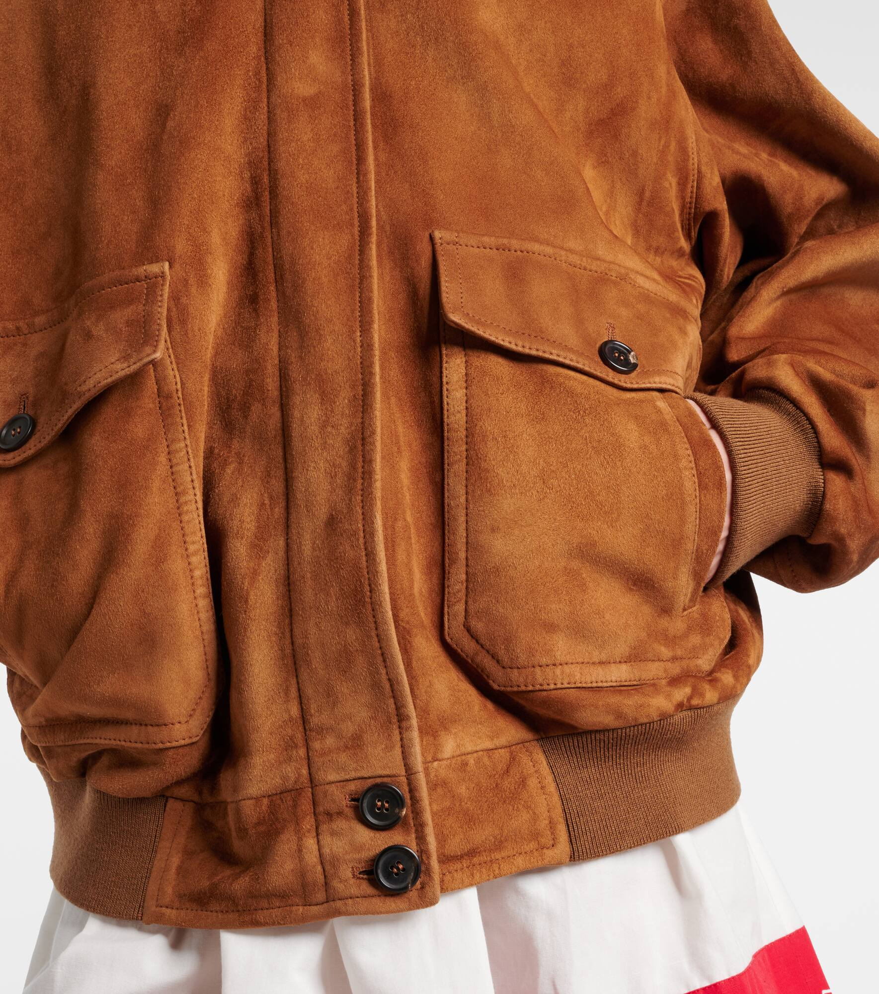 Logo suede blouson - 5