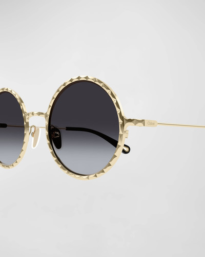 Chloé Textured Metal Round Sunglasses outlook