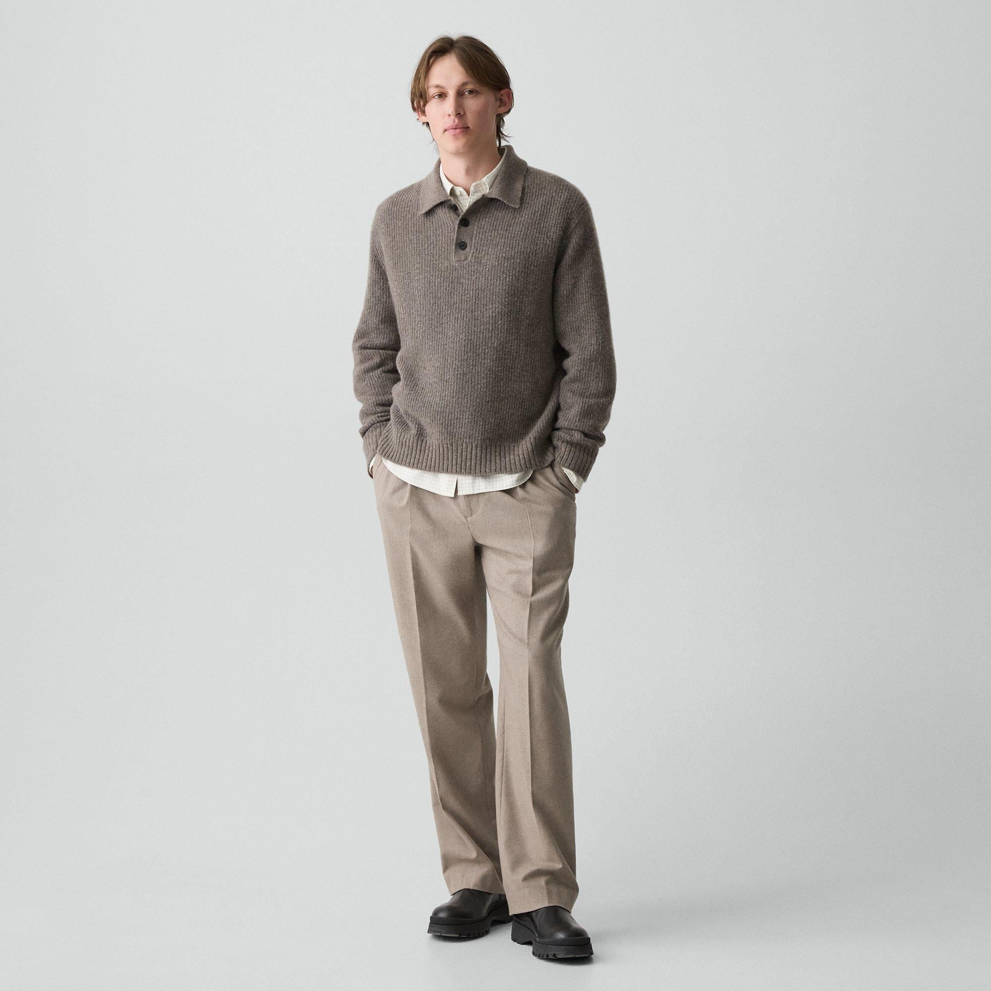 Relaxed Pleat Pant in Cashmere-Blend Flannel - 2
