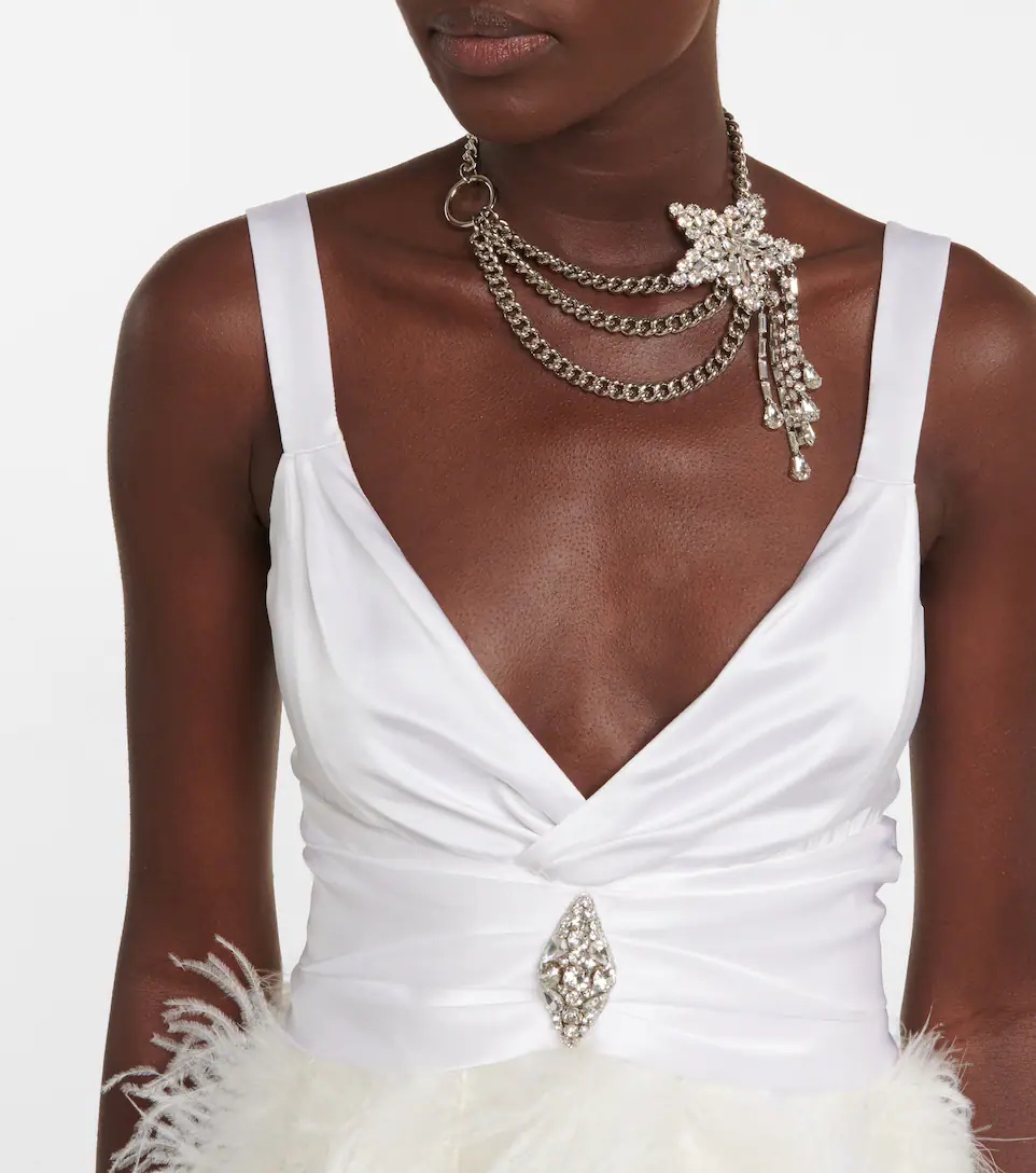 Crystal-embellished chainlink choker - 3