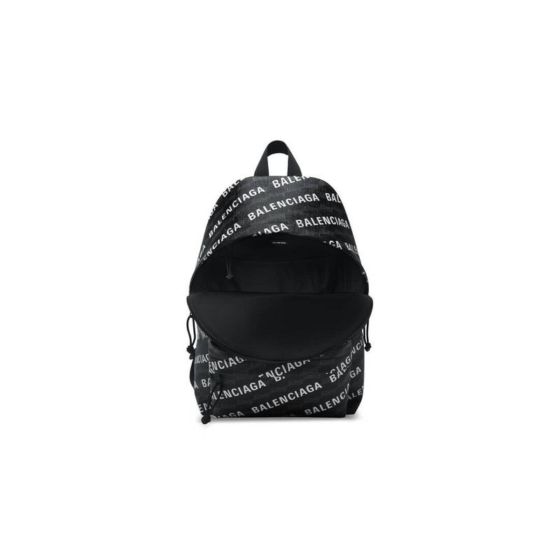 Men's Signature Medium Backpack Bb Monogram Coated Canvas And Allover Logo in Black 5