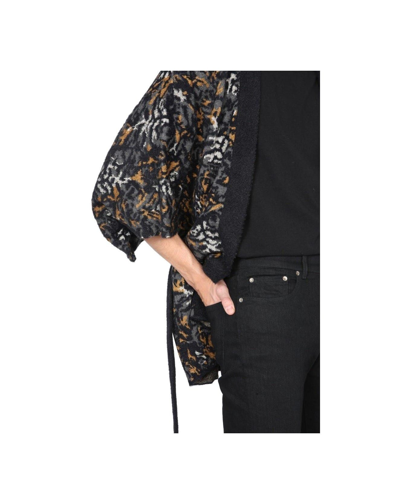 V-neck Tied Short-sleeved Cardigan - 4