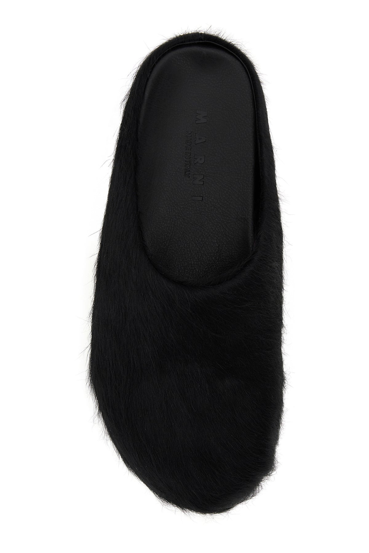 Black leather Fussbett slippers - 4