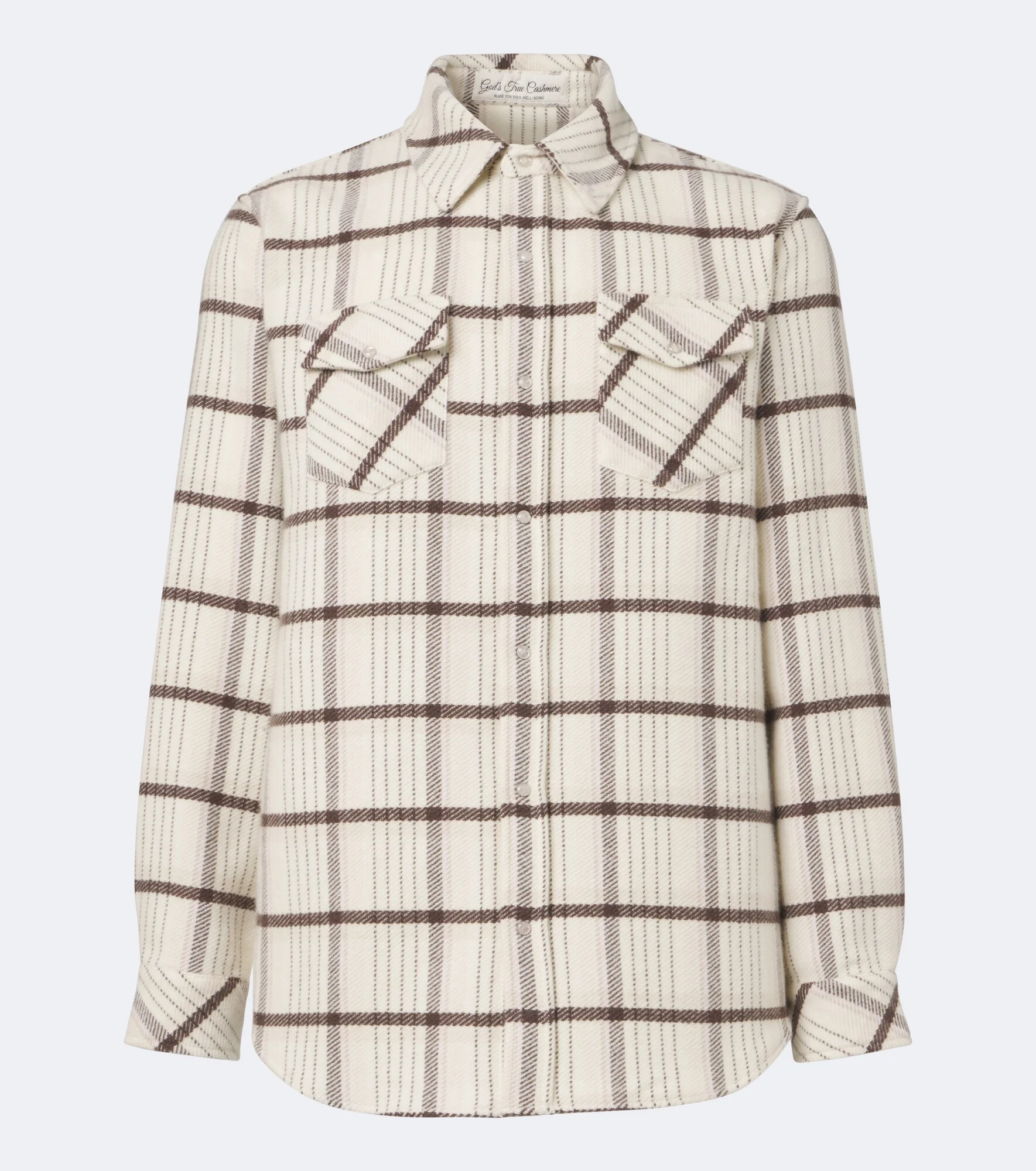 Expedition plaid cashmere shirt with rose quartz - 1