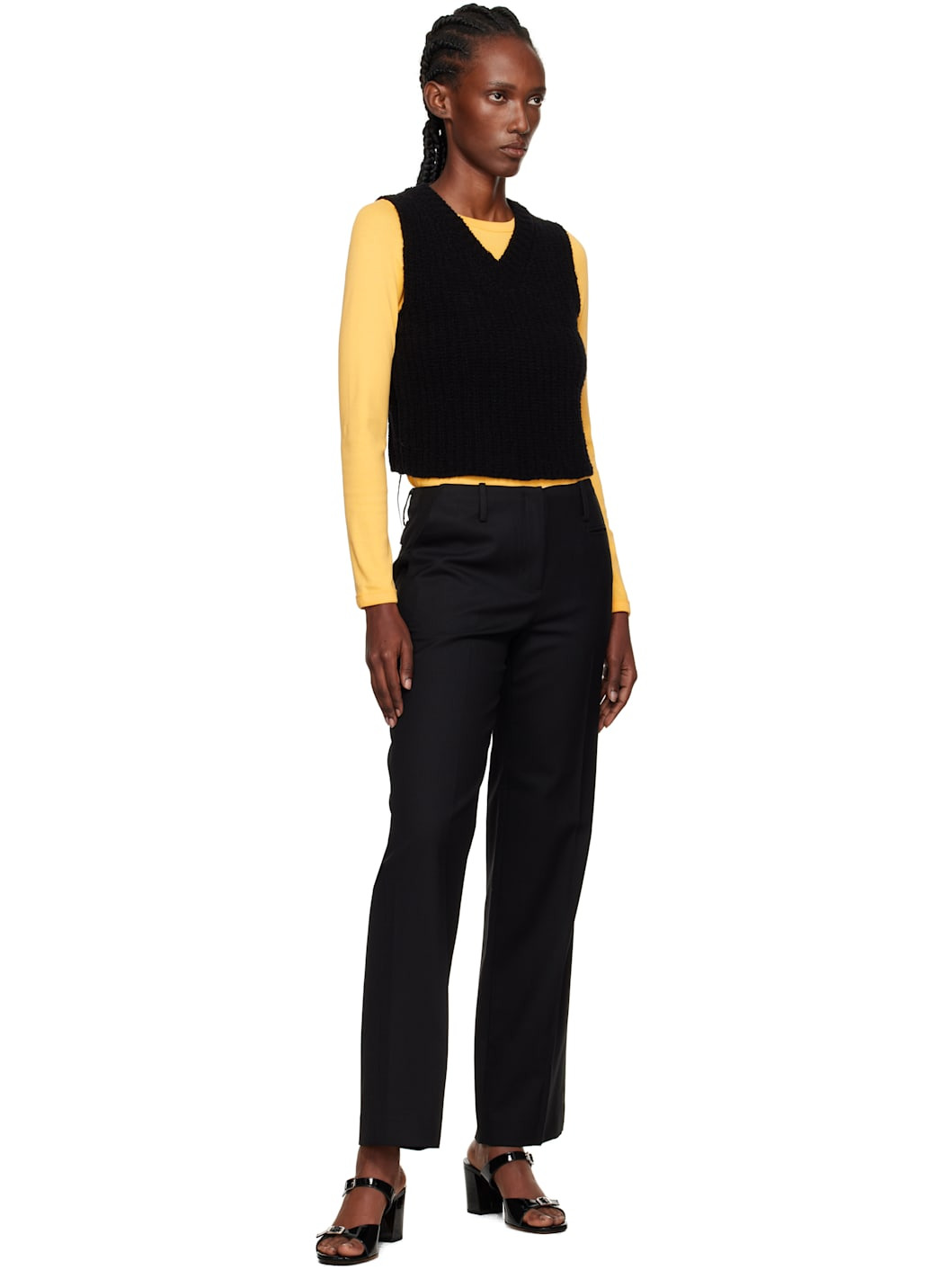 Black Garine Wool Sweater Vest - 4