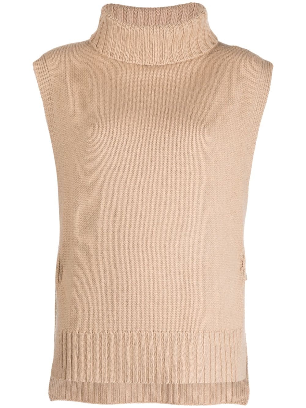 roll-neck sleeveless jumper - 1