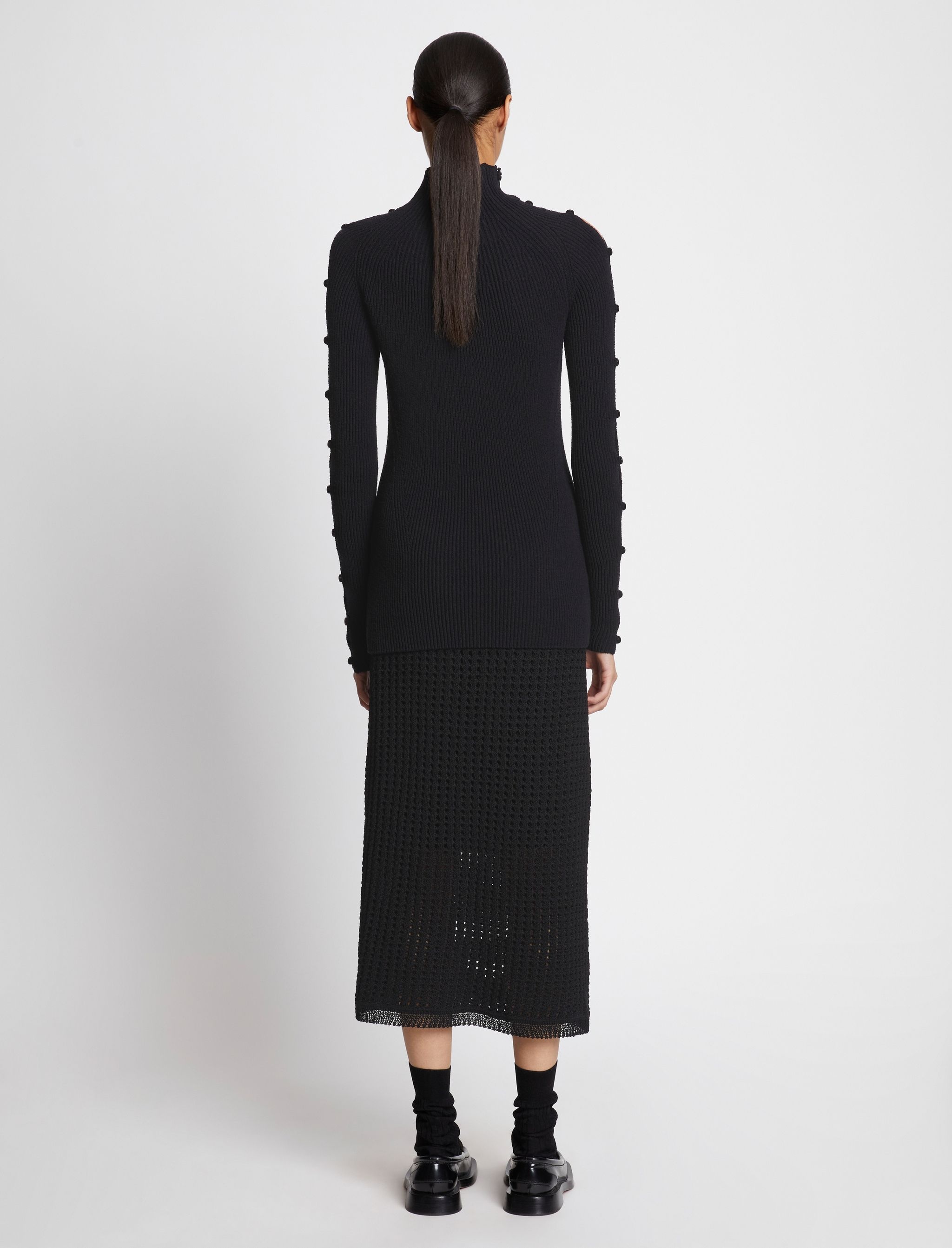 Cotton Rib Turtleneck Sweater - 5