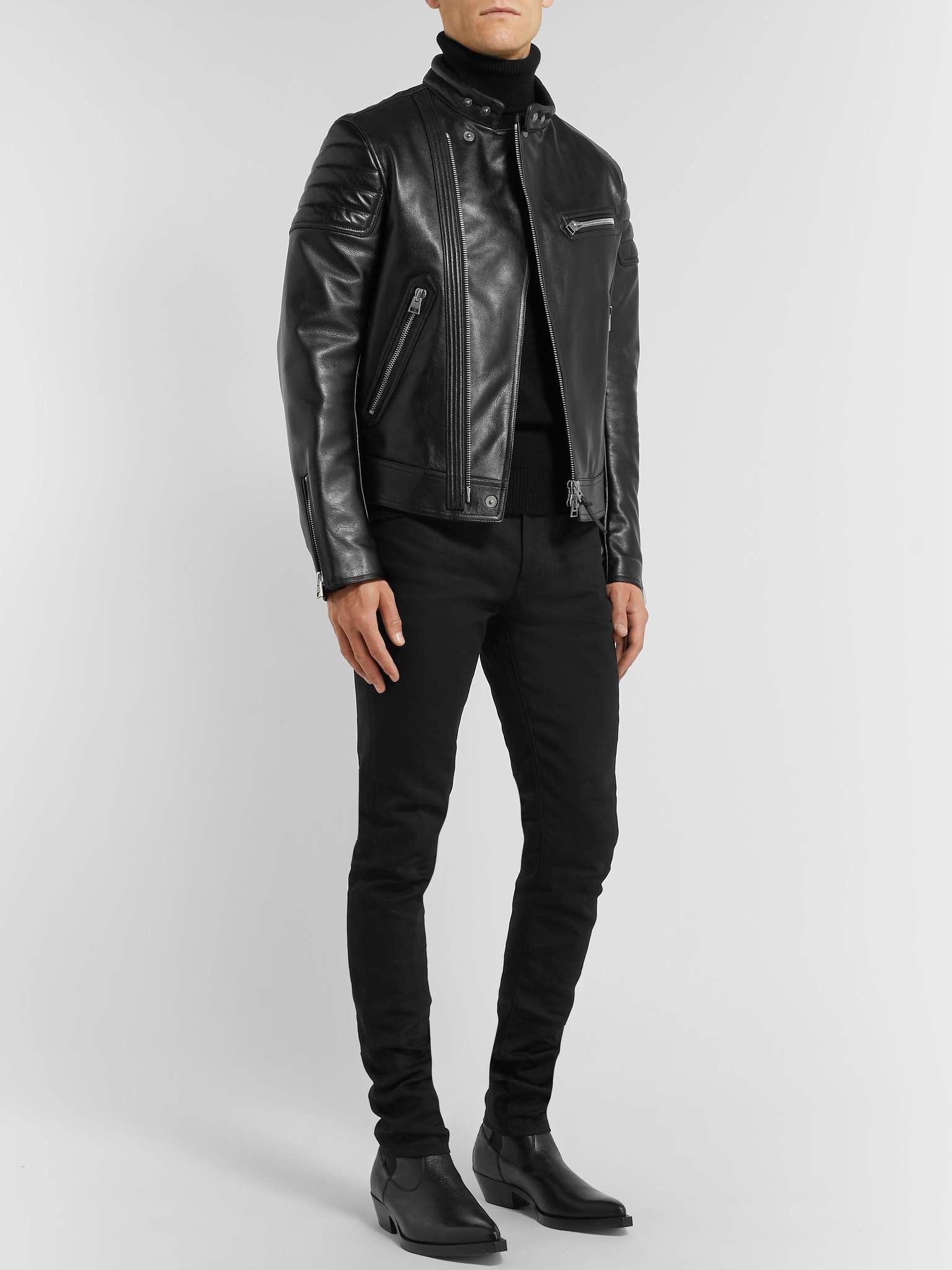 Slim-Fit Leather Jacket - 2