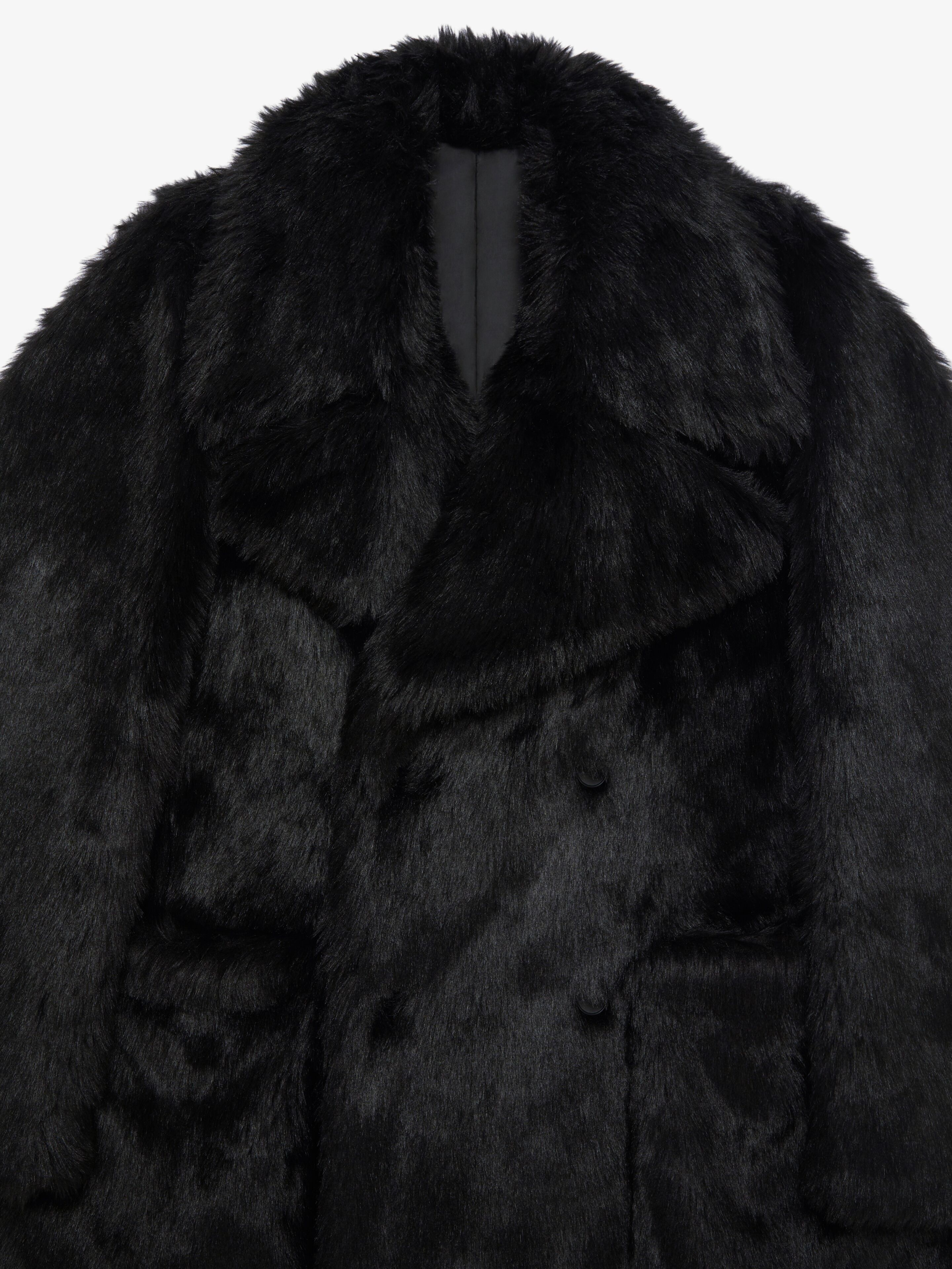 DOUBLE BREASTED COAT IN FAUX FUR - 5