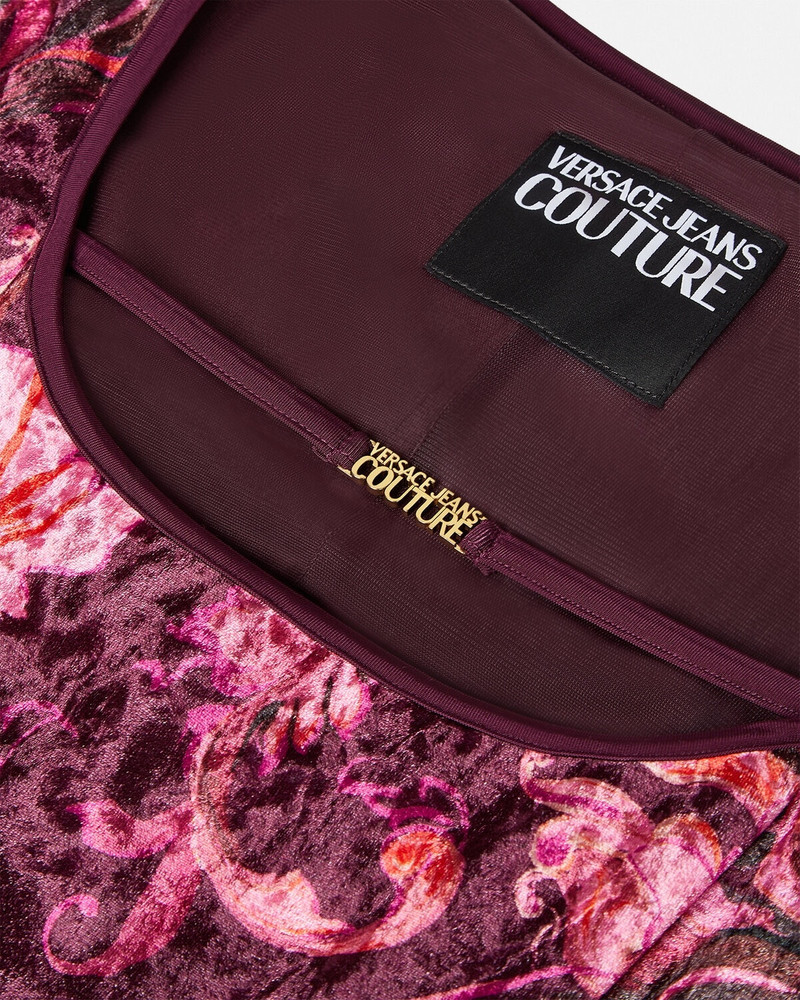 VERSACE JEANS COUTURE Porcelain Barocco Velvet Mini Dress outlook