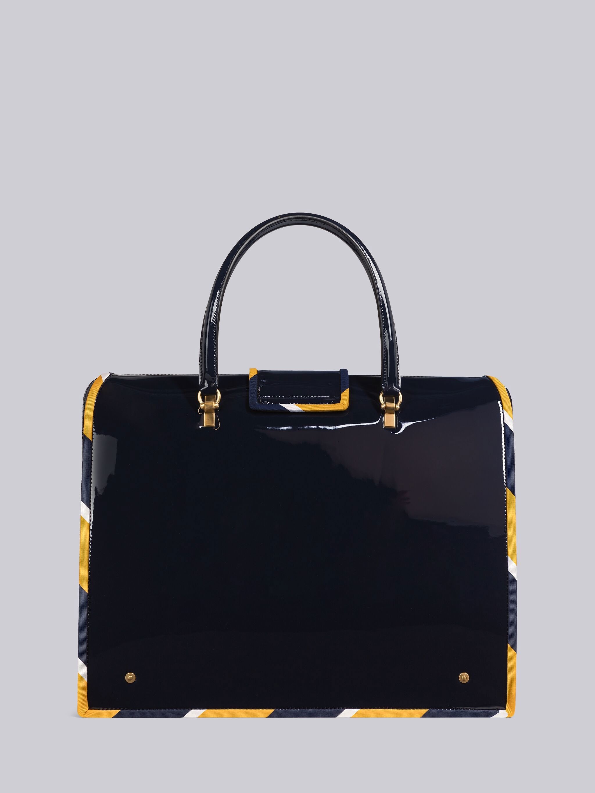 Fabric Binding Patent Leather Mr. Thom Bag - 4