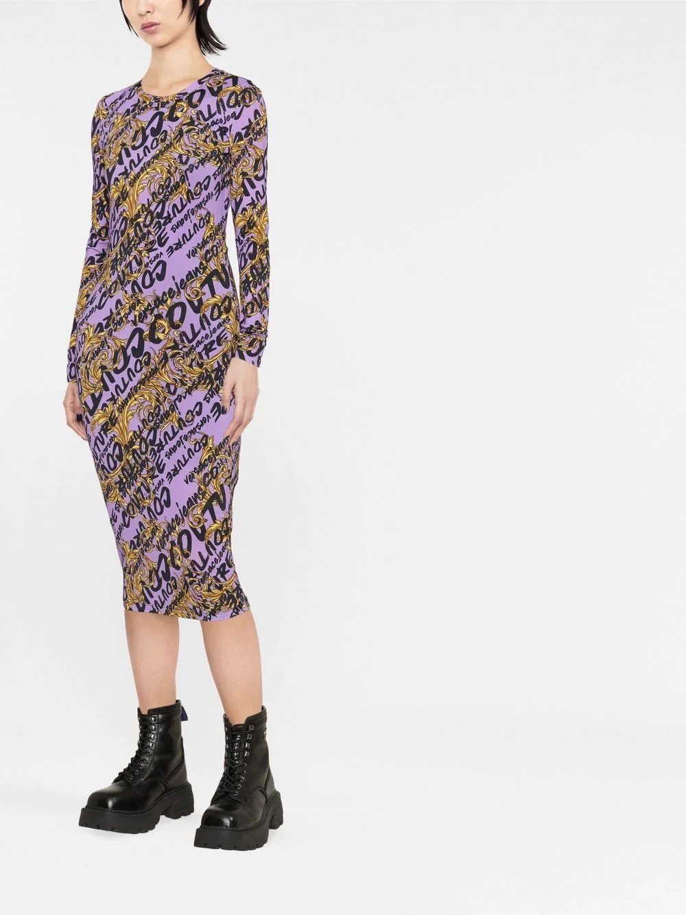 Barocco logo-print midi dress - 2