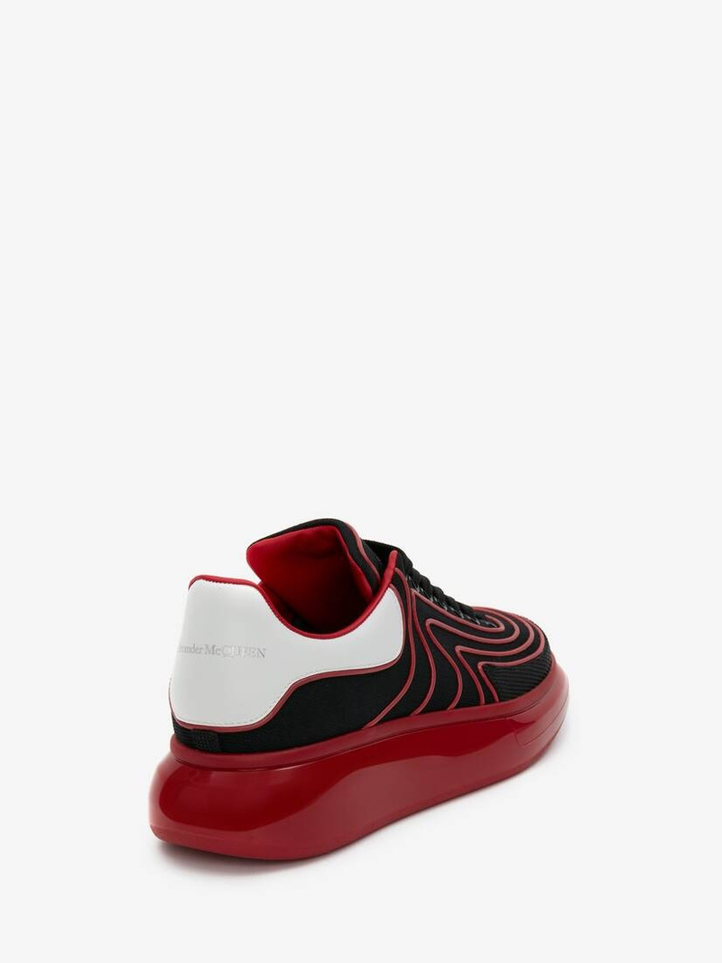 Alexander McQueen Men's Oversized Sneaker in Black/red outlook