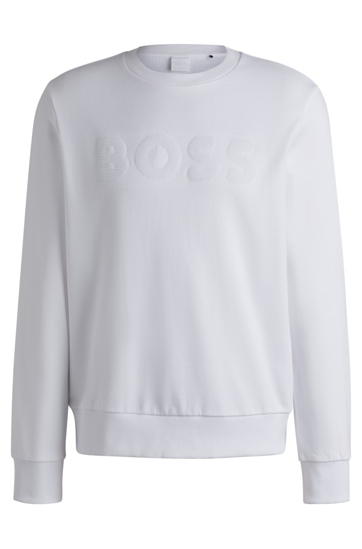 BOSS COTTON-TERRY SWEATSHIRT WITH LOGO DETAIL | REVERSIBLE