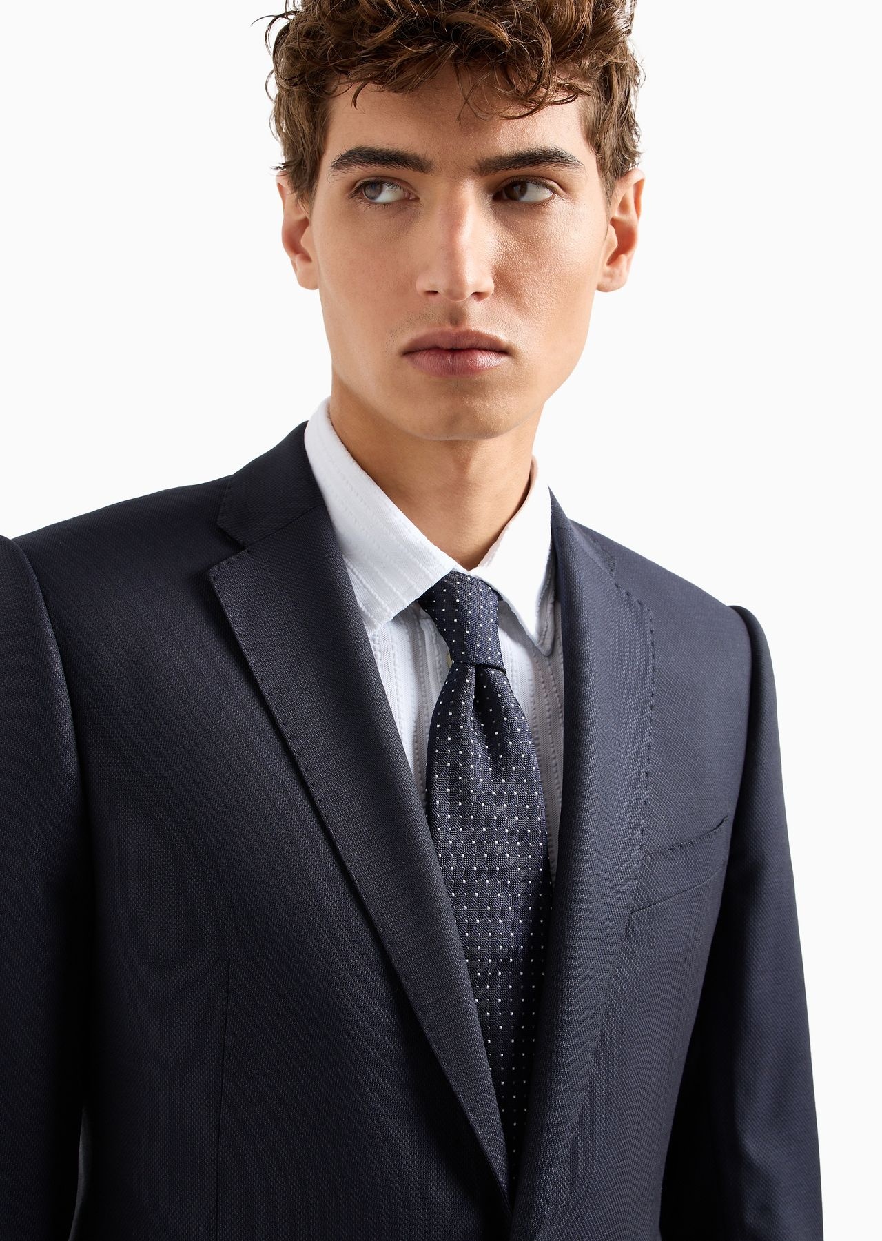 Pure silk tie with jacquard micro-pattern - 3