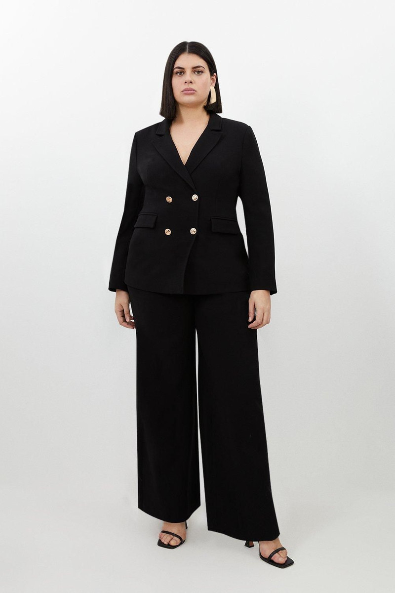 KAREN MILLEN Plus Size Compact Essential Tailored Double Breasted Blazer outlook