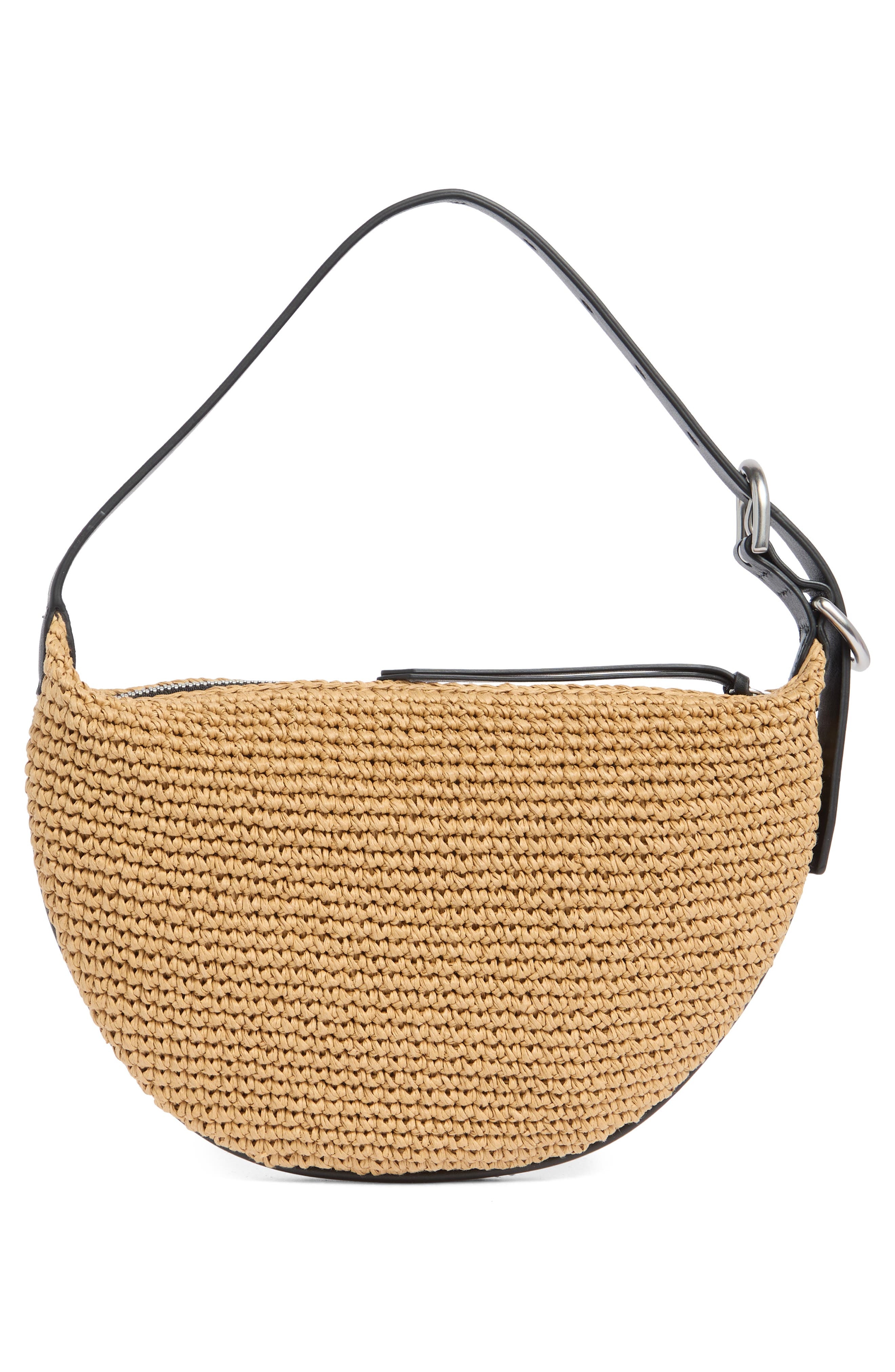 rag & bone Small Mercer Woven Straw Hobo Bag in Natural at Nordstrom - 3