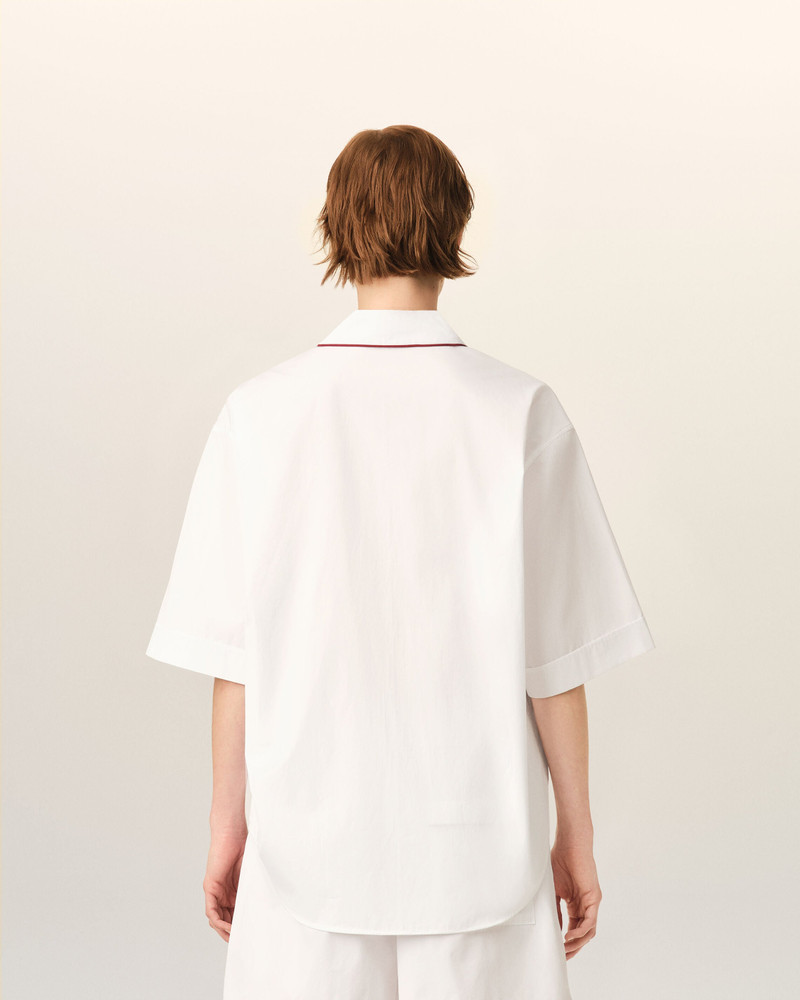 WHITE COTTON SHORT-SLEEVE SHIRT WITH AMI DE COEUR ARROW 5