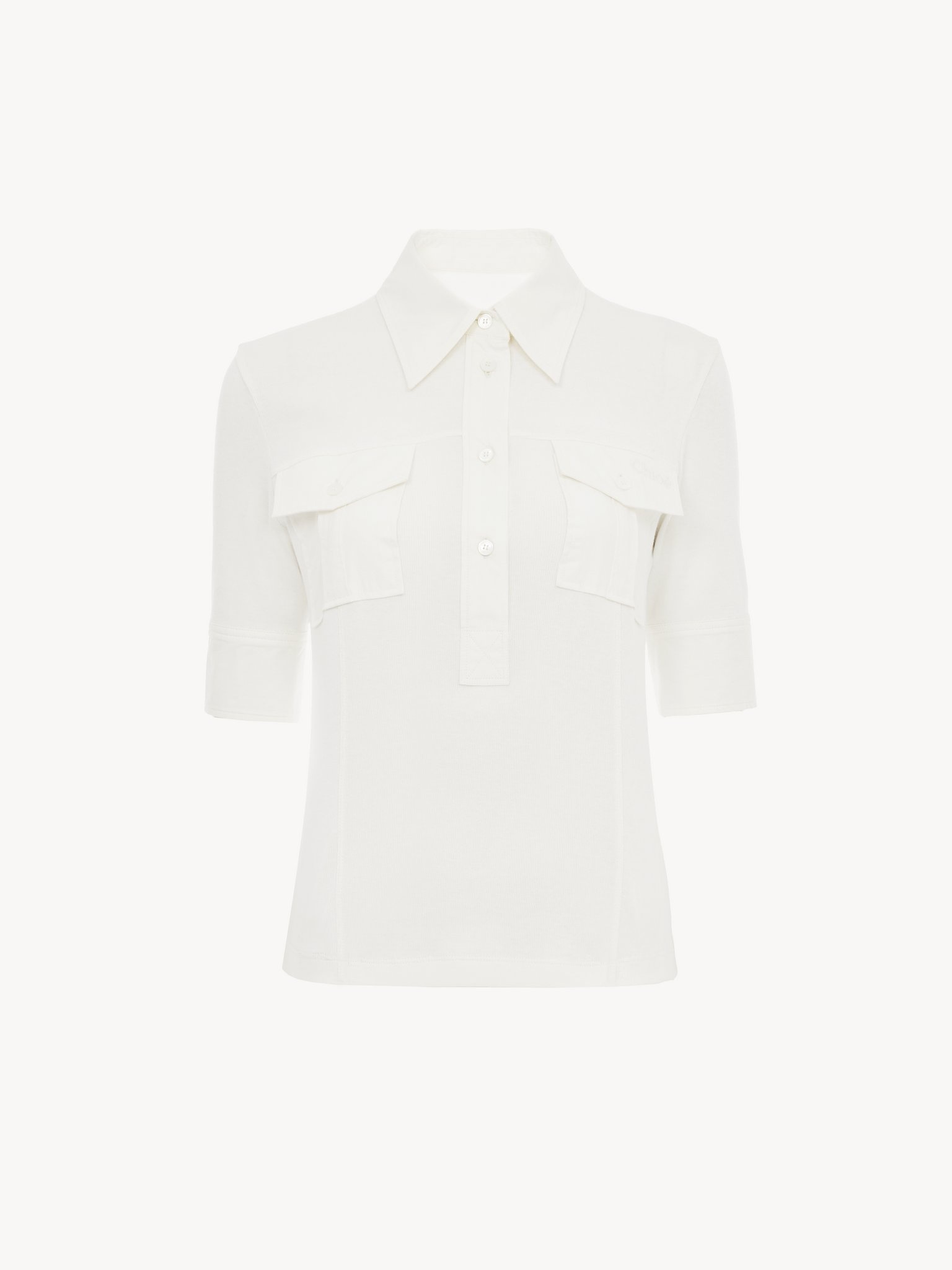 SHORT-SLEEVE UTILITARIAN TOP IN COTTON - 2