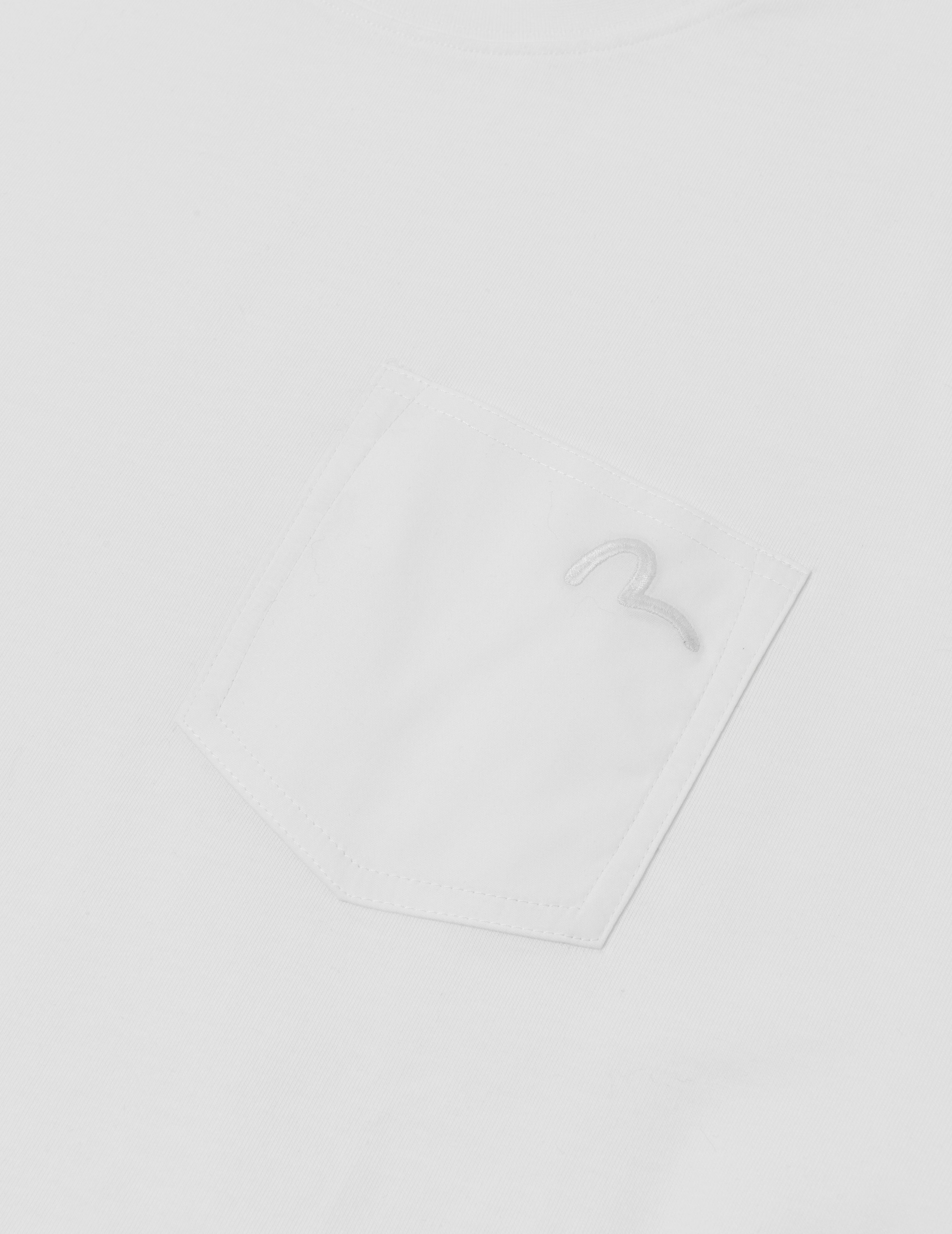 Seagull Embroidery Stitching Pocket Relax Fit T-Shirt - 5