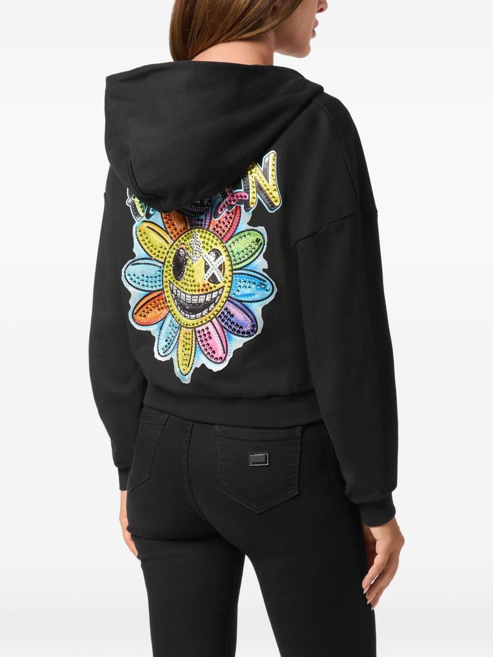 rhinestone-embellished hoodie - 3
