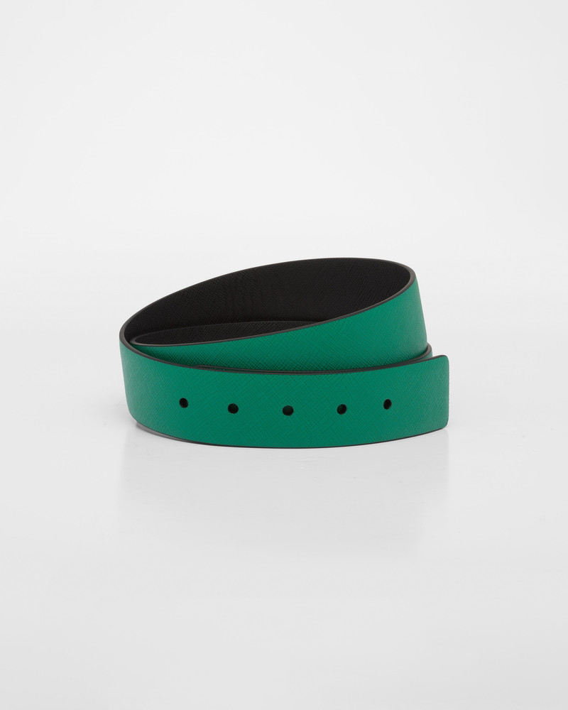 Reversible Saffiano leather belt strap 1