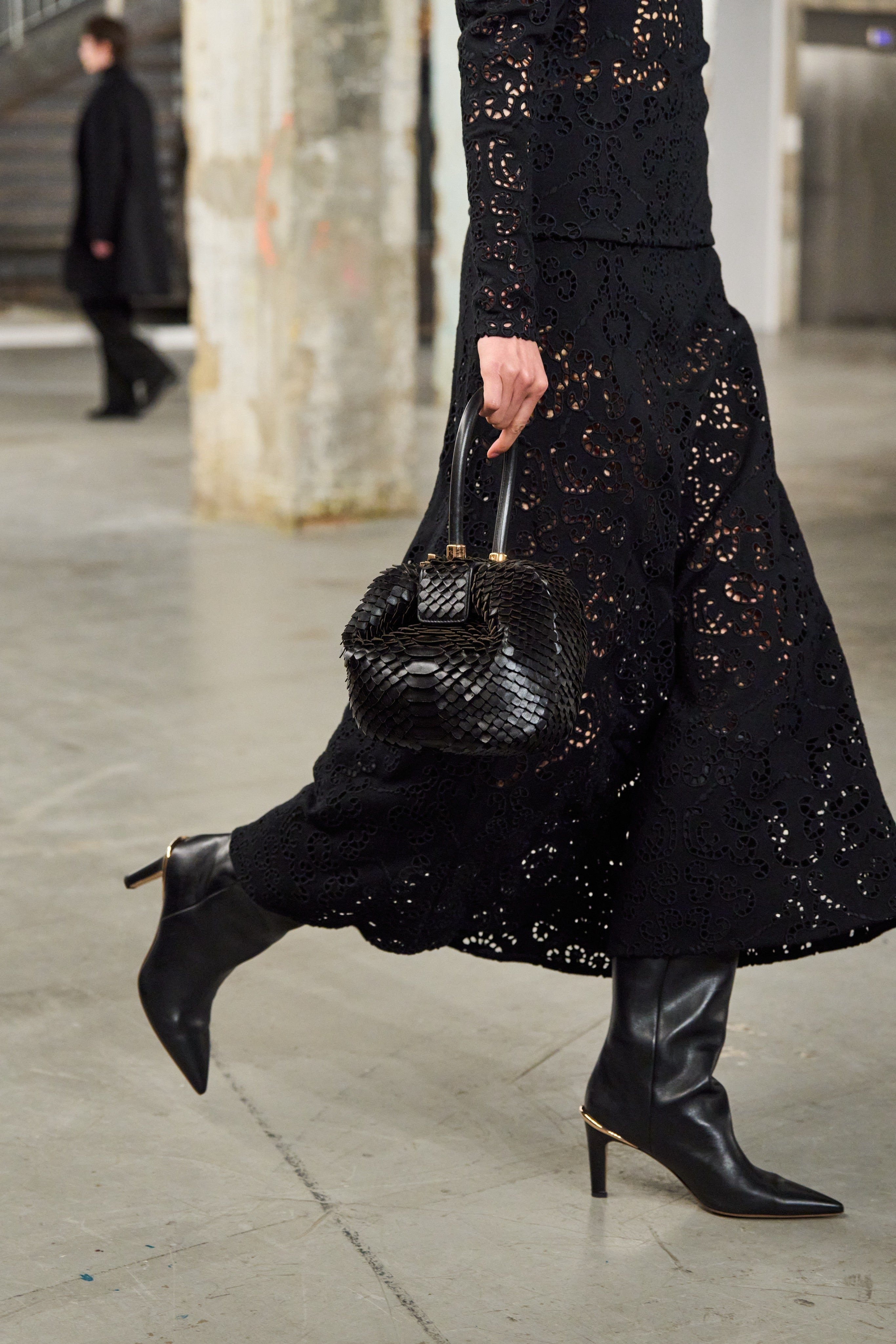 Aura Tall Boot in Black Leather - 2