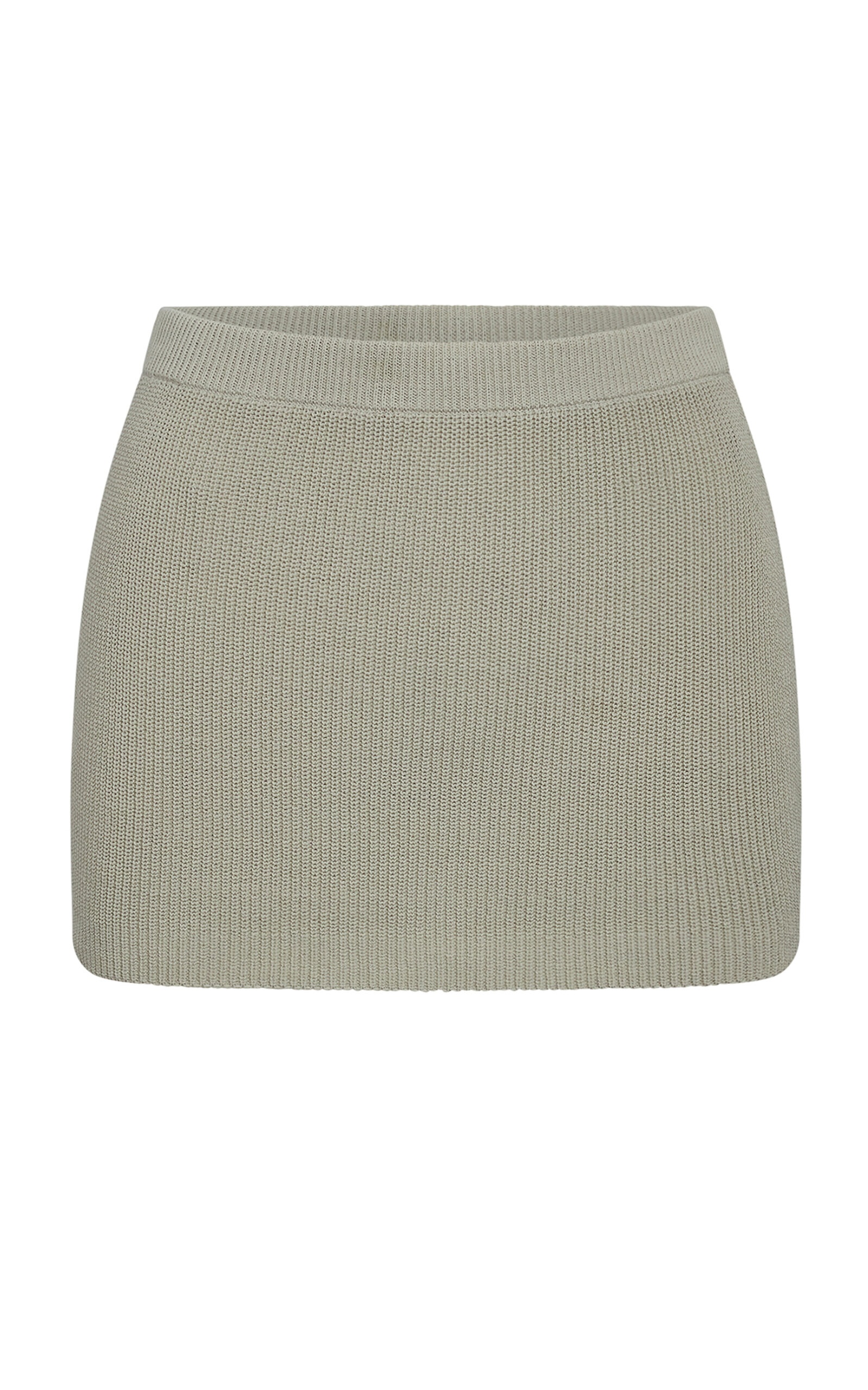 Kivu Ribbed-Knit Cotton-Blend Mini Skirt green - 1