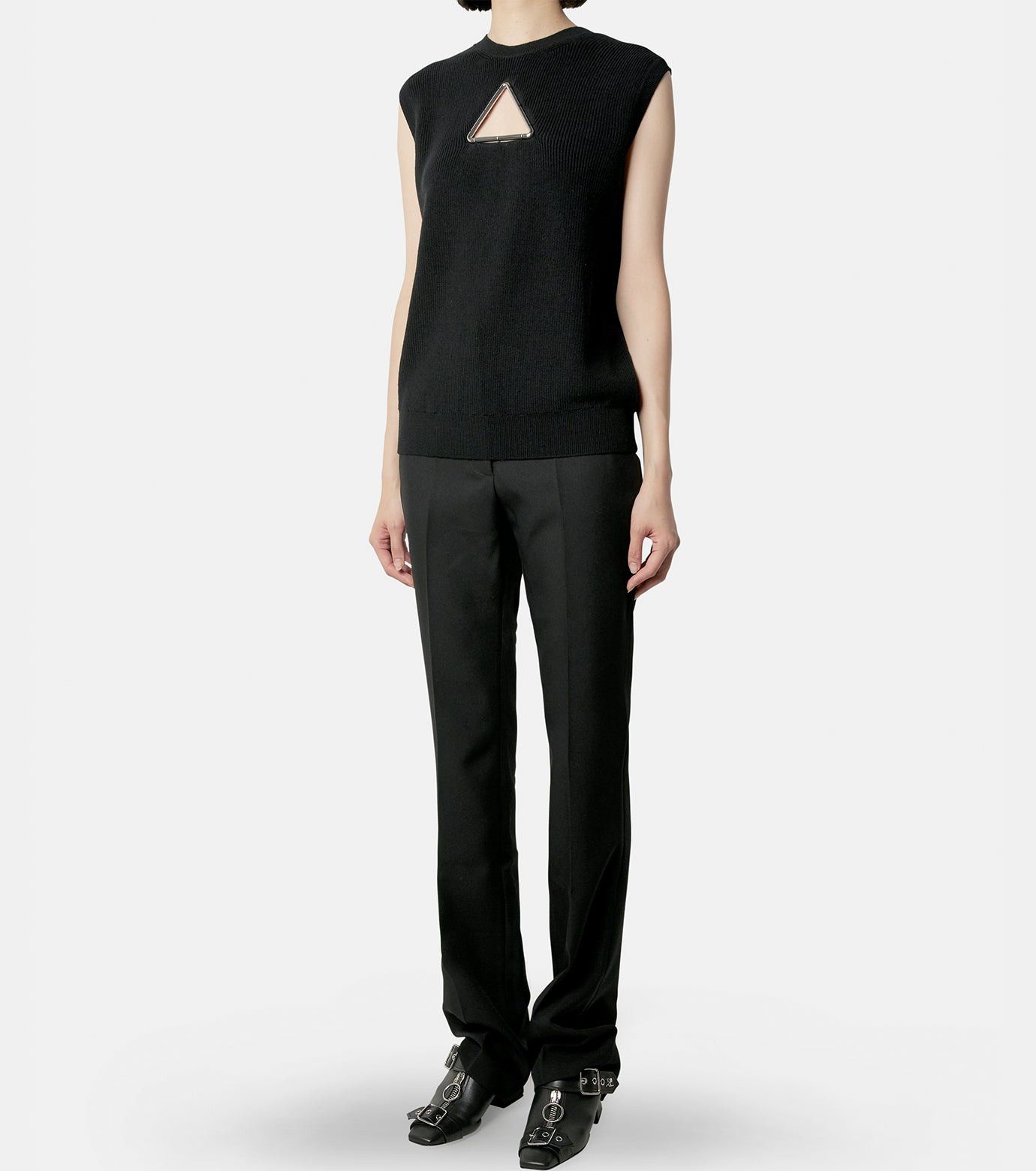 Triangle Sless Knitted Sweater - 4