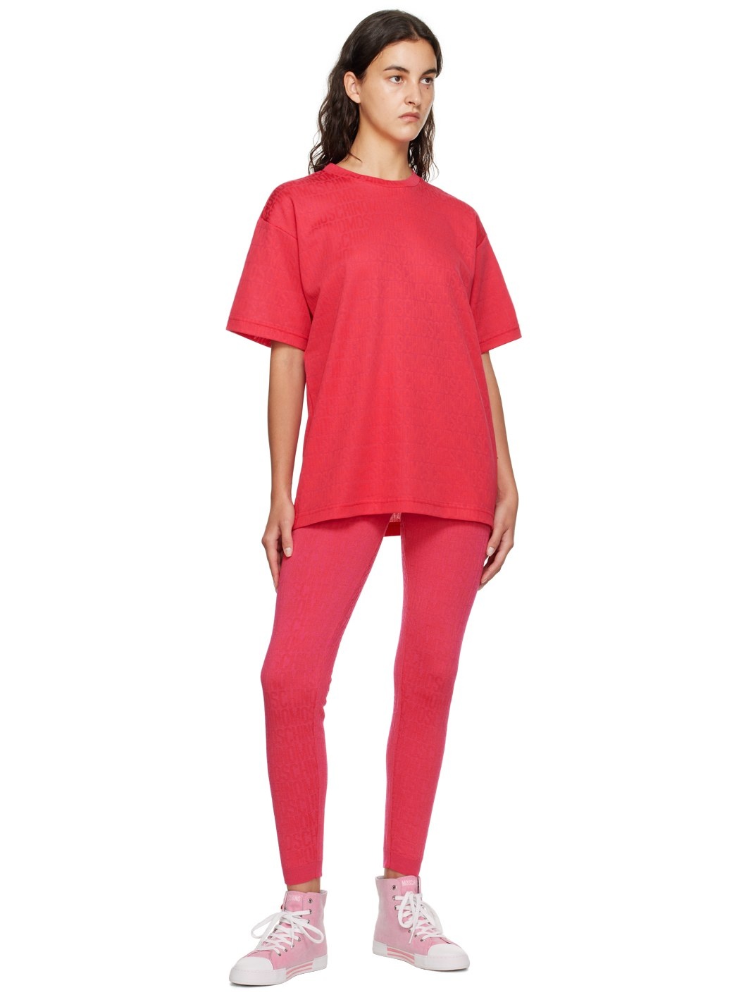 Pink All Over Leggings by Moschino on Sale