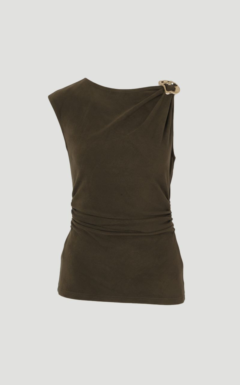 Trim Detail Brushed Textured Jersey Sleeveless Top 4