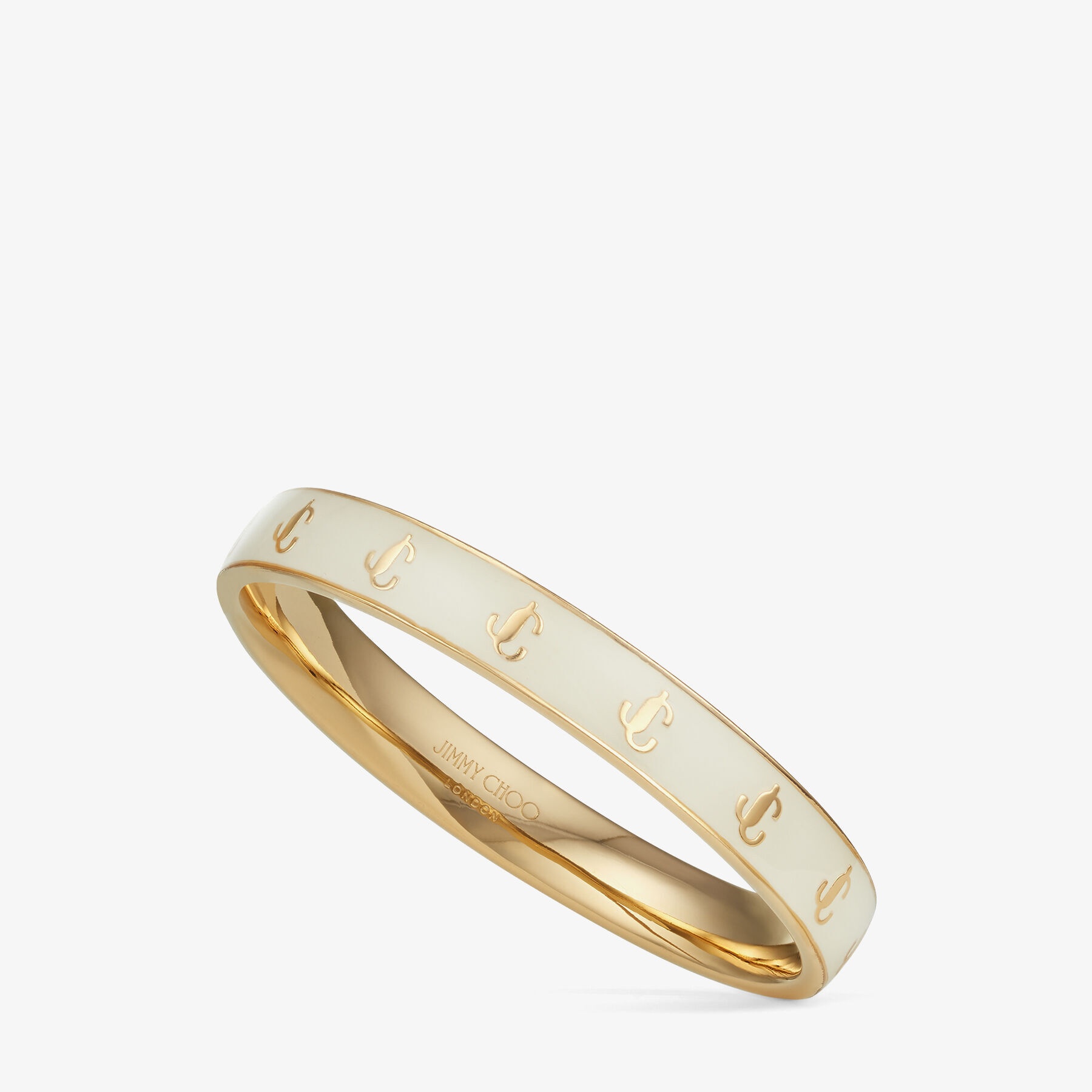 JC Enamel Bangle
Gold-Finish Metal and Latte Enamel JC Bangle - 4