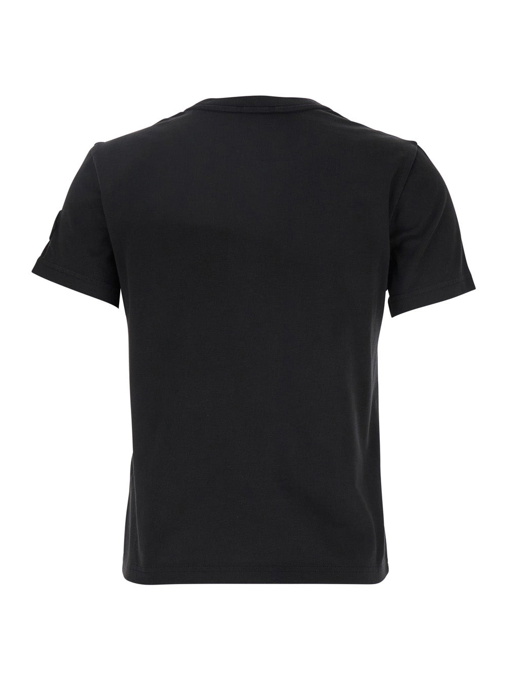 Moncler Women Black T-Shirt With Logo Embroidered On The Front In Cotton Woman - 2