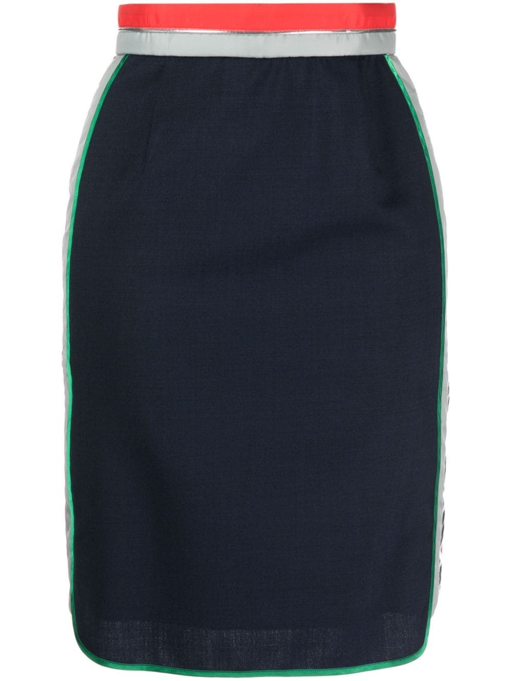 stripe-waistband knee-length skirt - 1