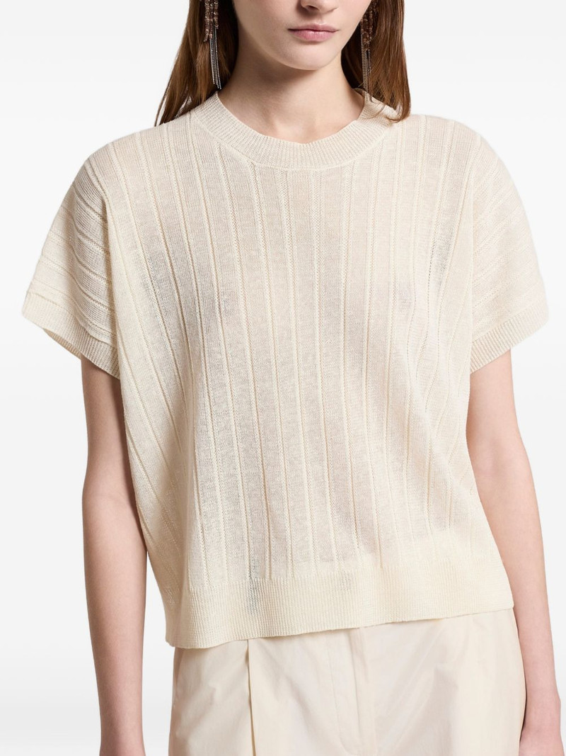 PESERICO ribbed short-sleeve knitwear outlook